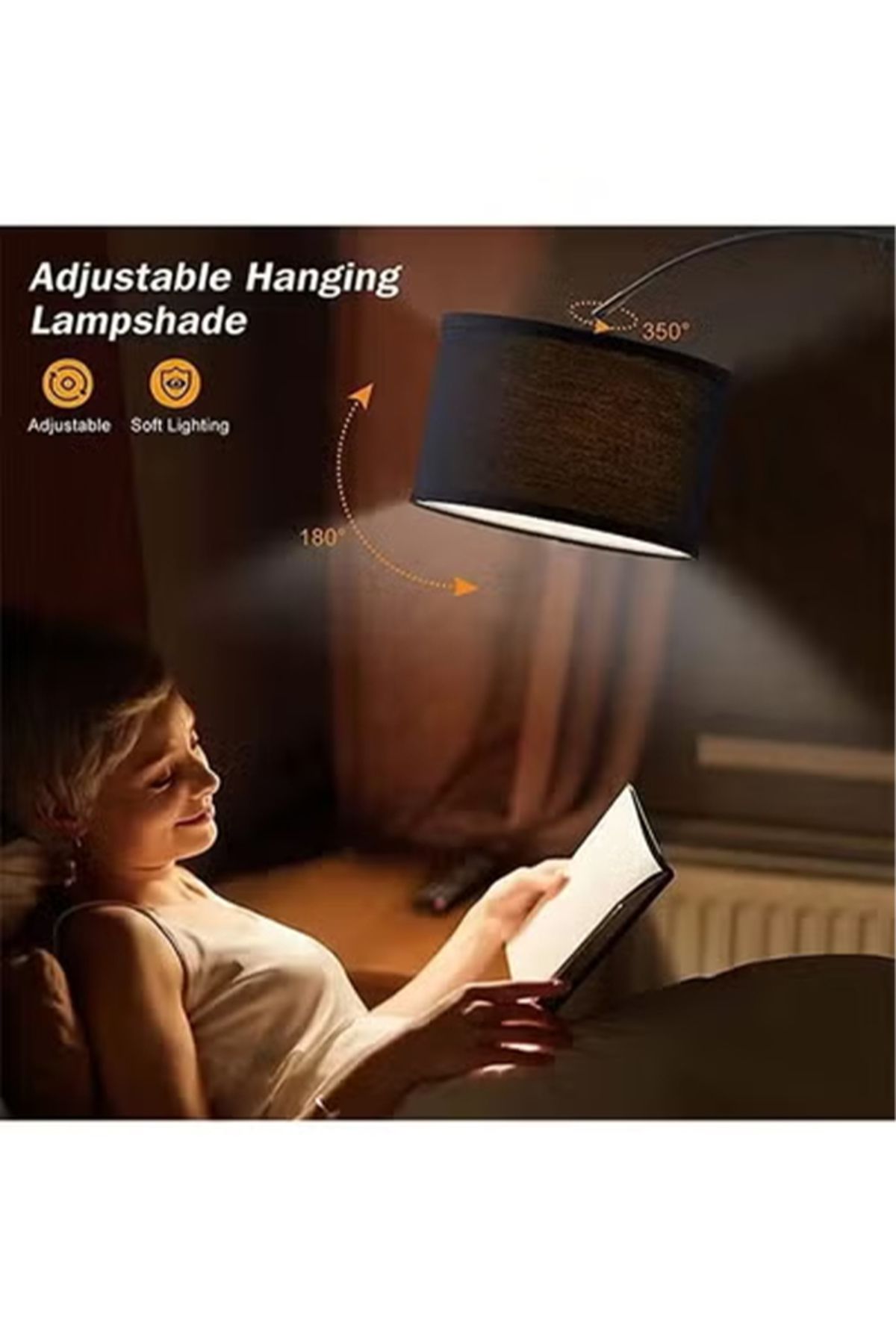 Generic-Domuik Floor Lamp Led Vertical Retro Curved Pole Lamp 7