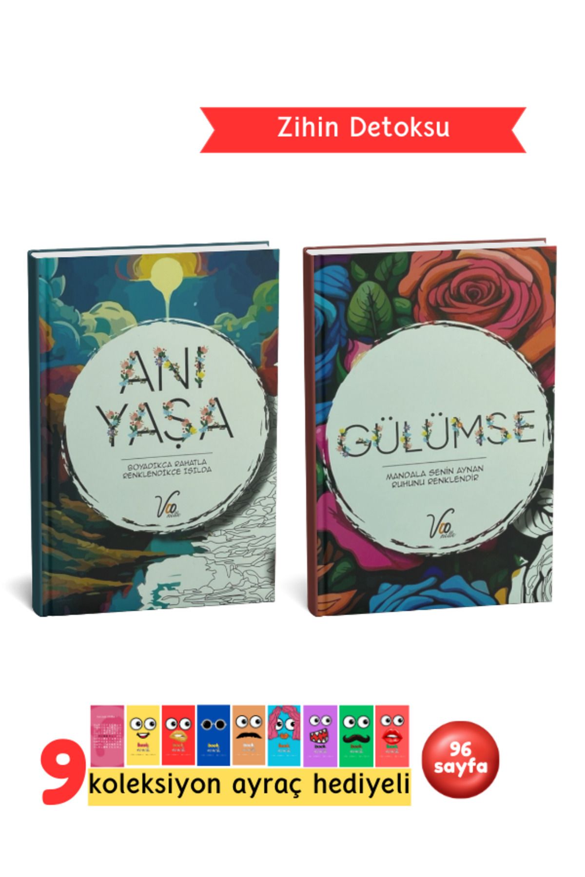 Pembe Yayınevi Mandala Boyama Kitabı – Yetişkinler İçin Stres Giderici Renkli Terapi - Mutlu Anlar