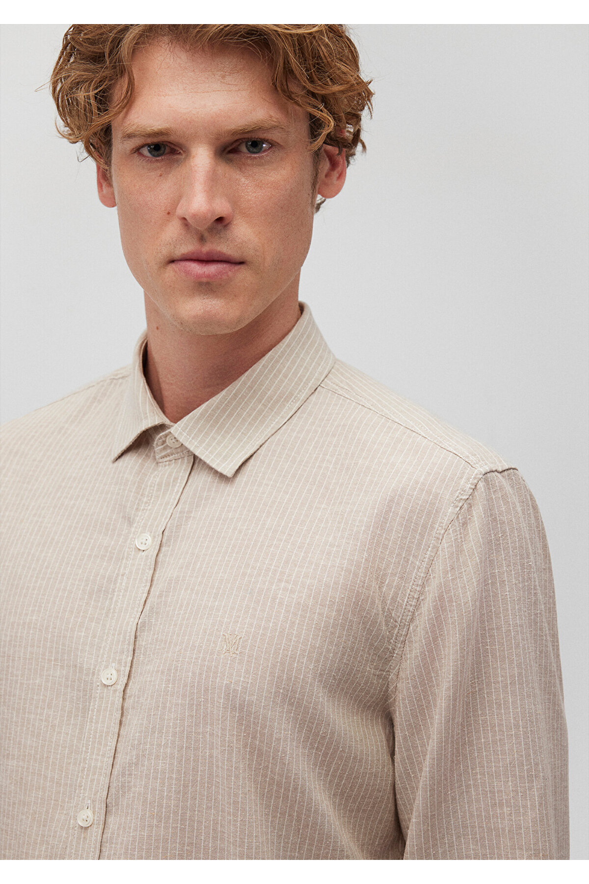 Mavi-Gestreiftes beiges Tencel-TM-Lyocell-Hemd Slim Fit / Slim Fit 0211081 -82393 5