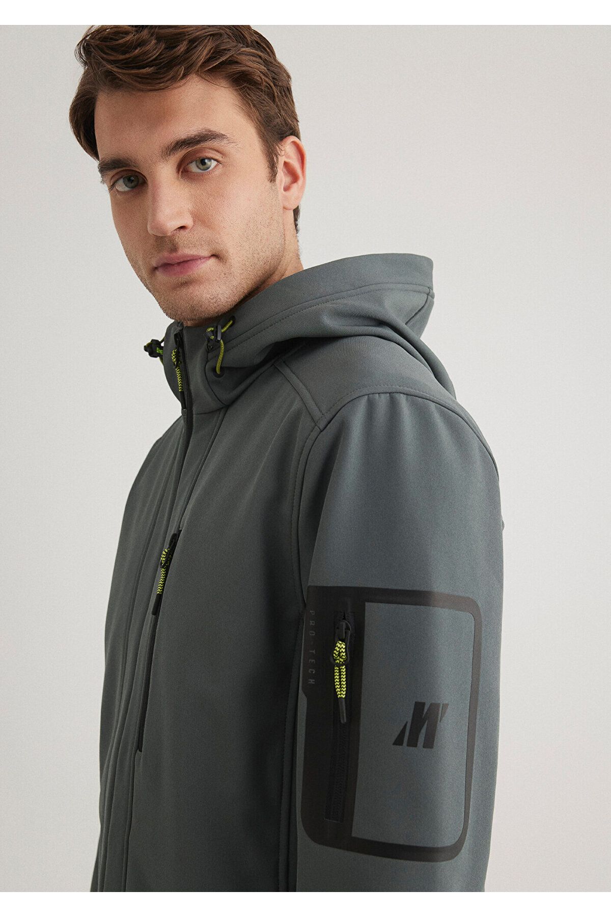 کاپشن خاکی کلاهدار Pro Slim Fit / Slim Cut 0110562-71598 Mavi