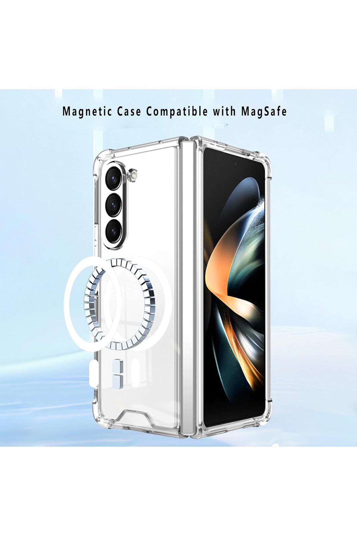 Generic-جراب شفاف لهاتف Samsung Galaxy Z Fold 5 متوافق مع MagSafe، جراب رفيع شفاف صلب 2