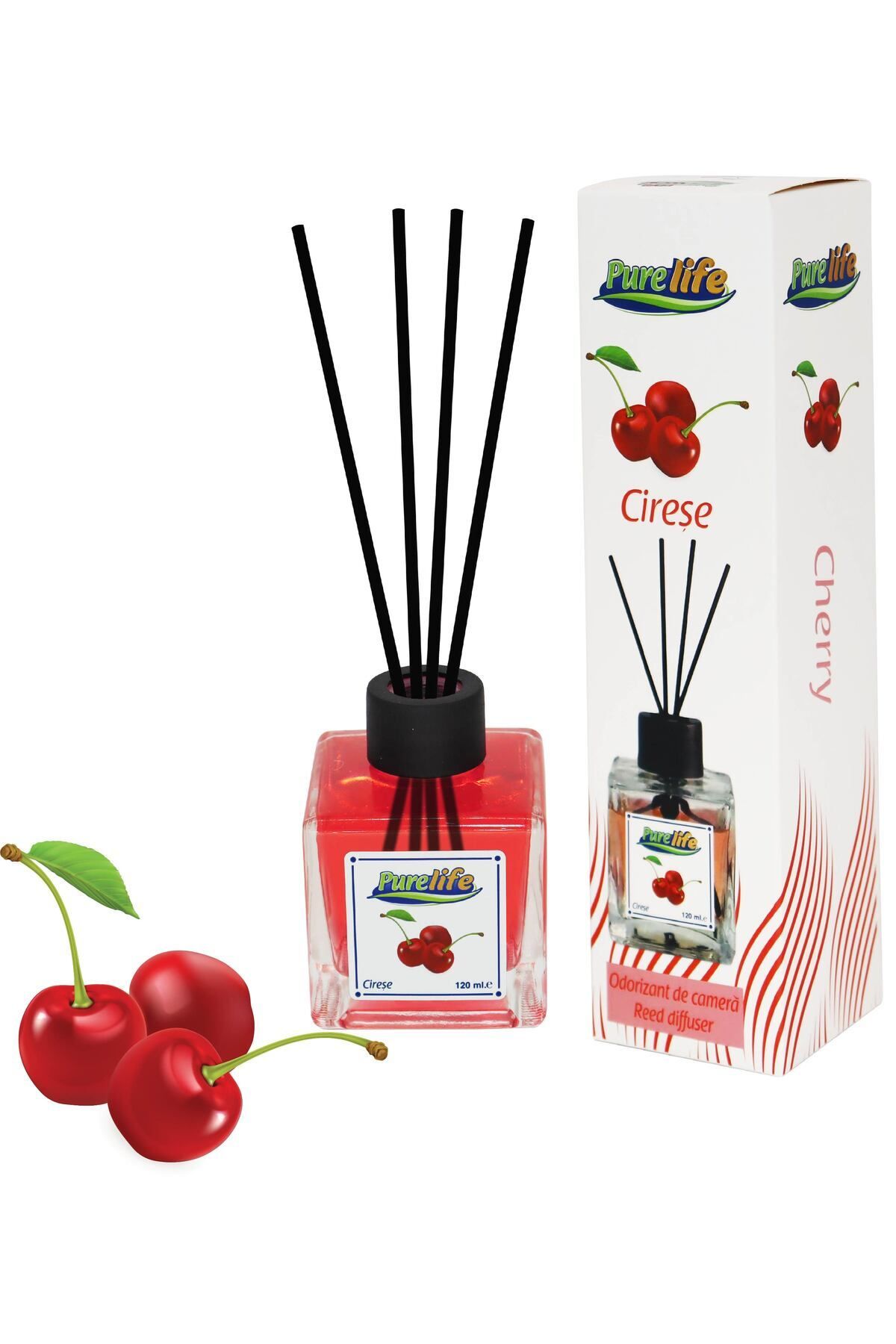 PureLife-PureLife Reed Air Freshener – 120 ml, Set of 3 scents (Mango, Exotix, Cherry) 2