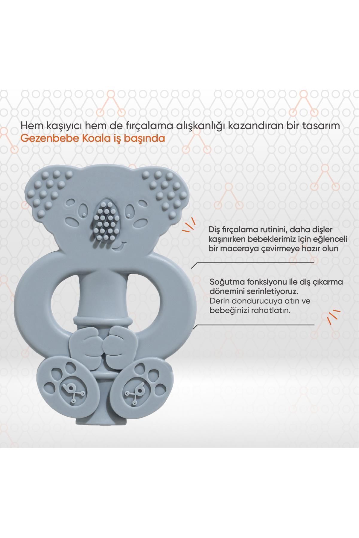 Gezenbebe Hero Bebek Diş Kaşıyıcı & Diş Fırçalama Eğitmeni Mist Gri, Dişlik fotoğrafı 4 (önizleme)