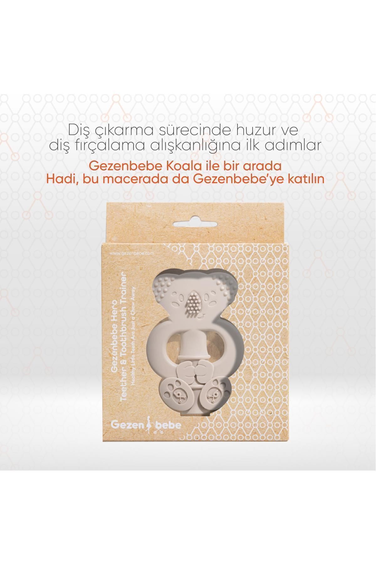 Gezenbebe Hero Bebek Diş Kaşıyıcı & Diş Fırçalama Eğitmeni Mink Bej, Silikon Dişlik fotoğrafı 6 (önizleme)