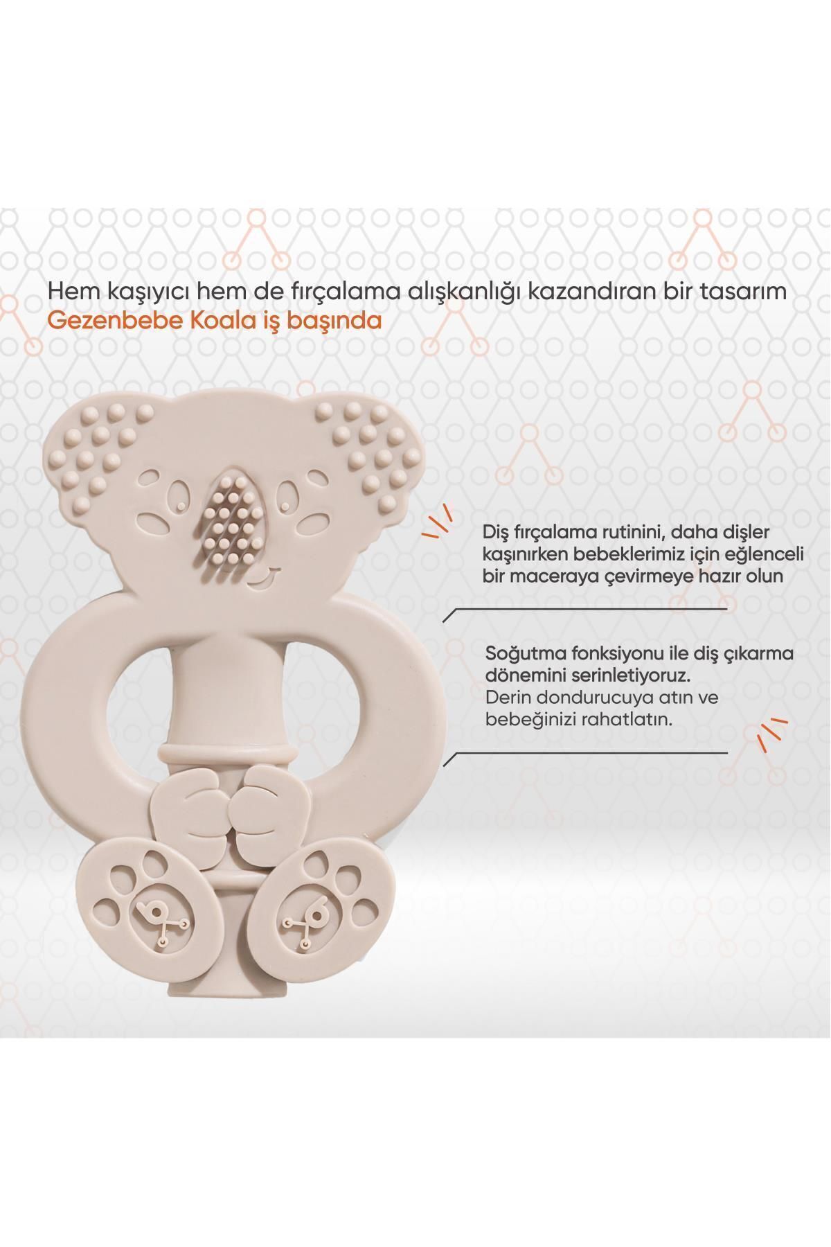 Gezenbebe Hero Bebek Diş Kaşıyıcı & Diş Fırçalama Eğitmeni Mink Bej, Silikon Dişlik fotoğrafı 4 (önizleme)