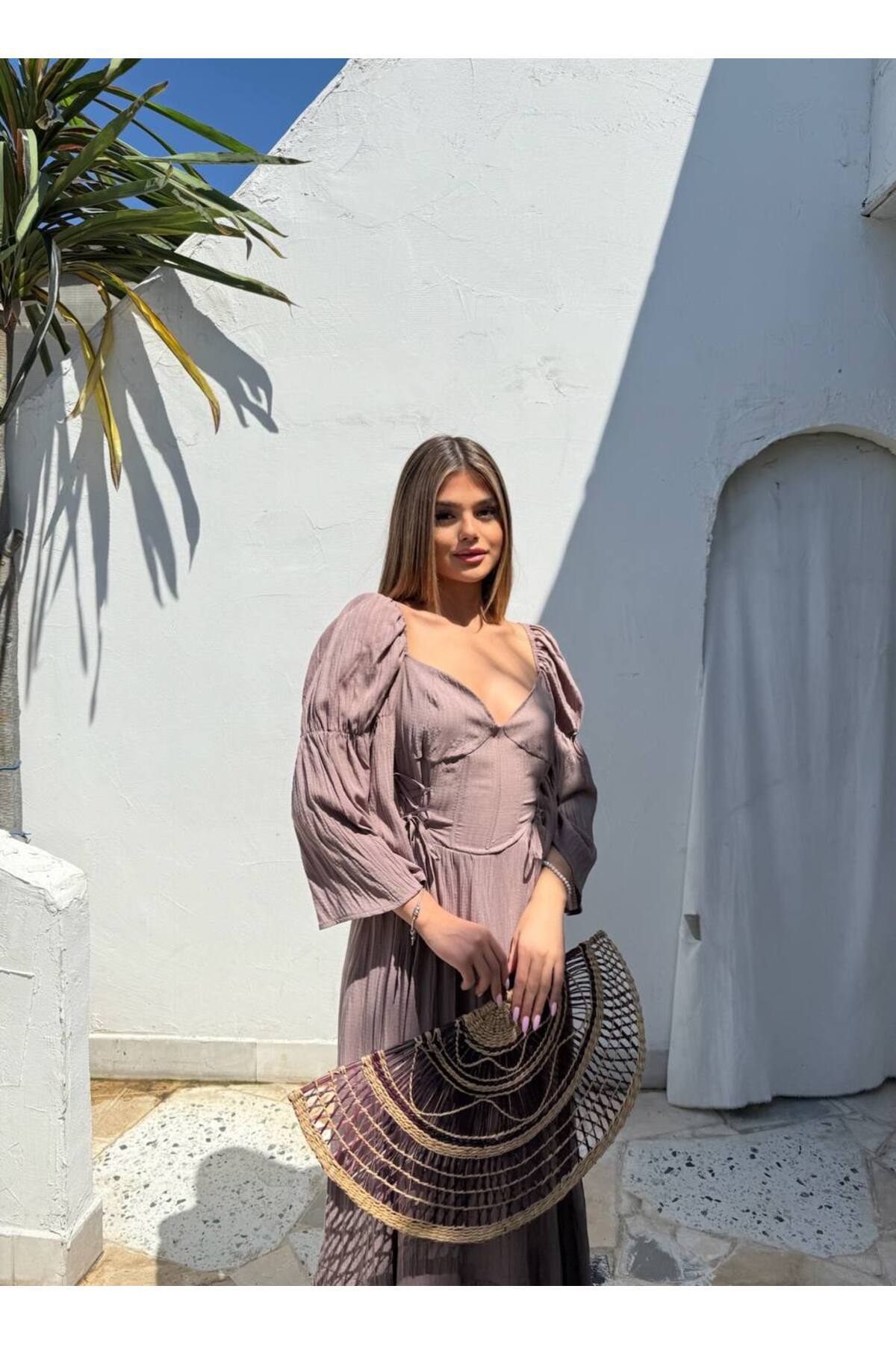 Bak'ap-Rochie lungă cu detaliu corset prințesă elenistică premium 3