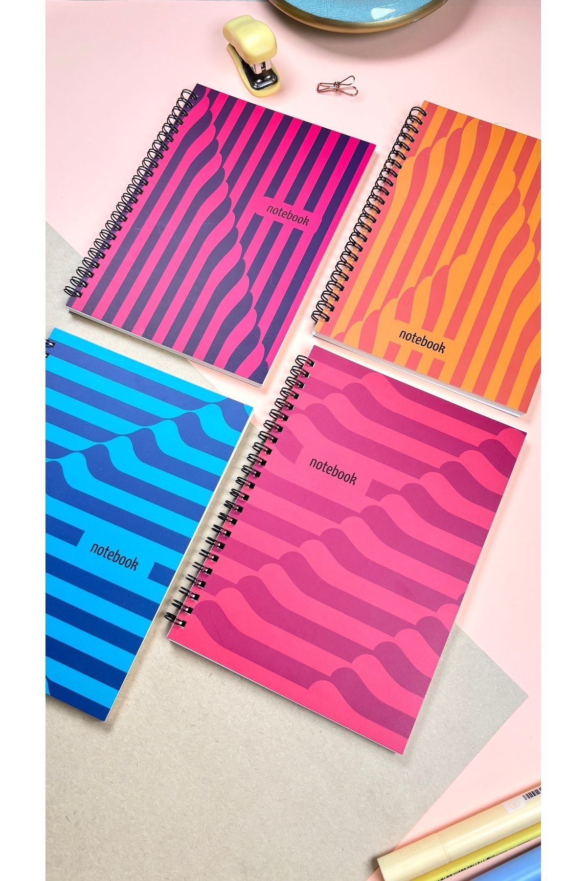 Apeirona-4-piece Checked School Notebook Set - A5 - 90 Pages 7
