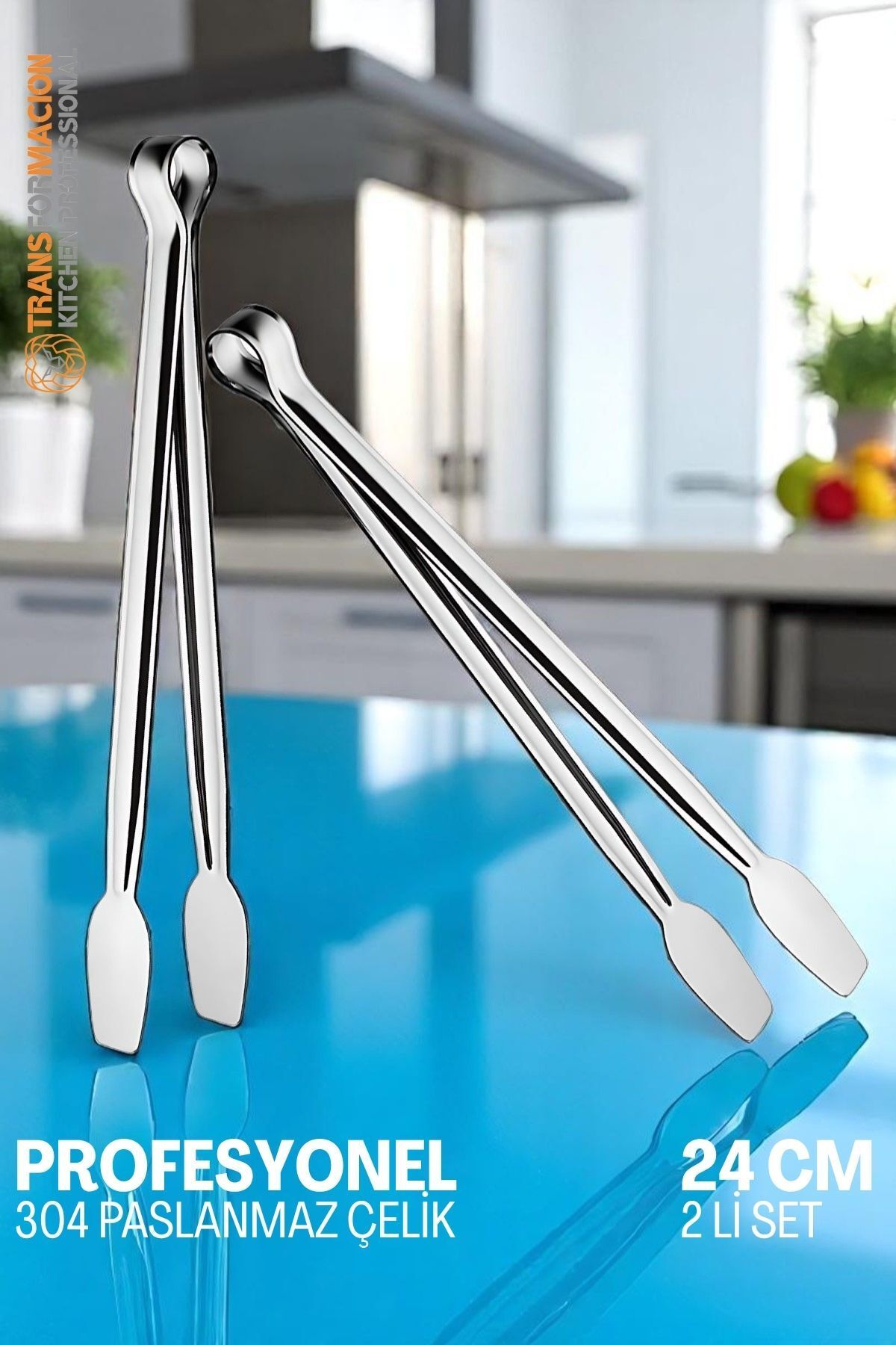 Transformacion Mutfak Maşası - Mangal Barbekü Maşası - Izgara Maşası Tava Maşası Çelik 24 Cm 721807