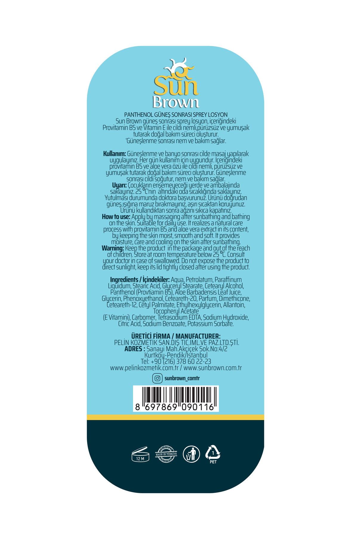 Panthenol Güneş Sonrası Bakım Losyonu Spreyi 200 ml — SRN.013 — تصویر 5 از 5
