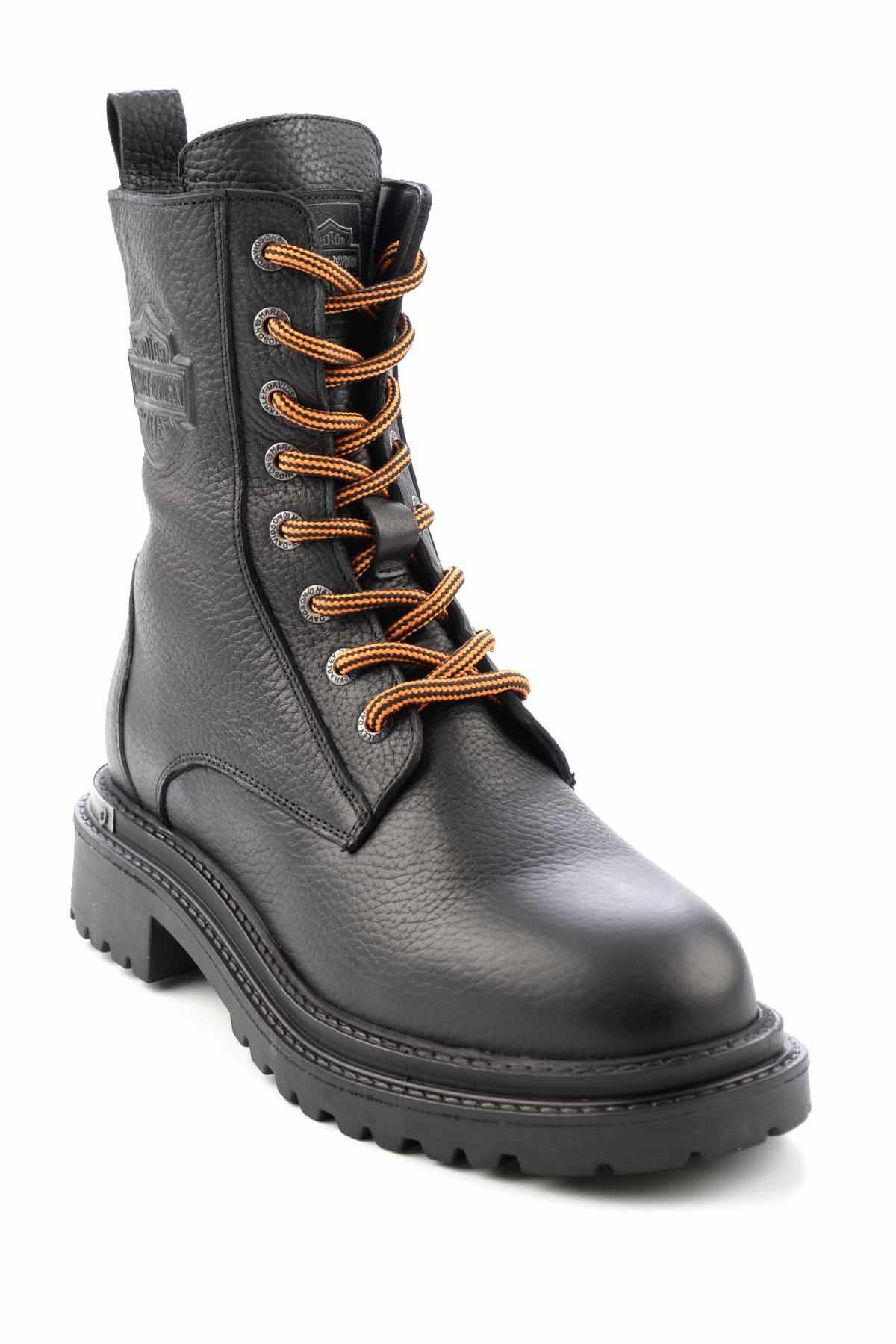 Black Leather Kadın Bot & Bootie HD0777002303