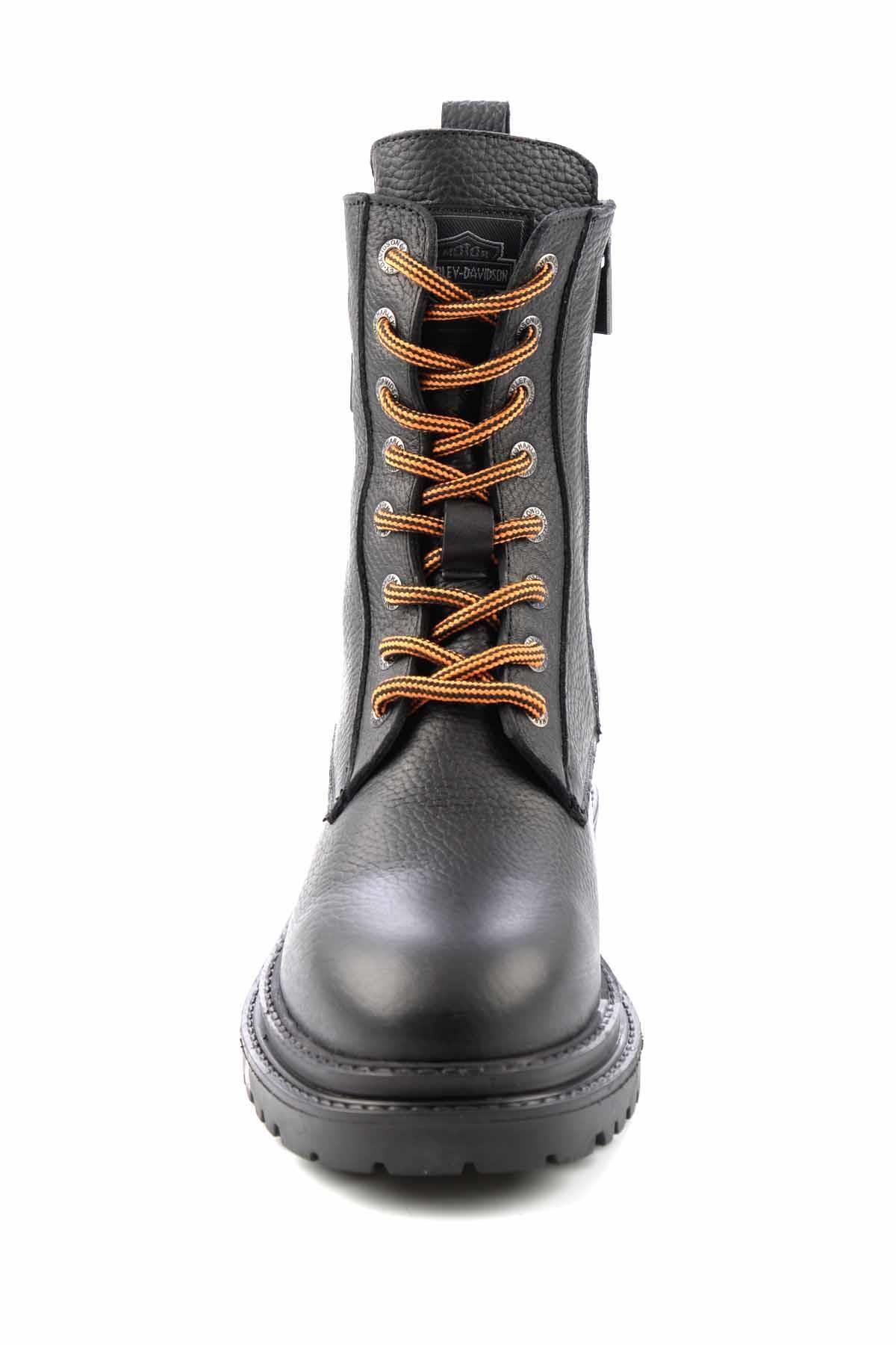 Black Leather Kadın Bot & Bootie HD0777002303