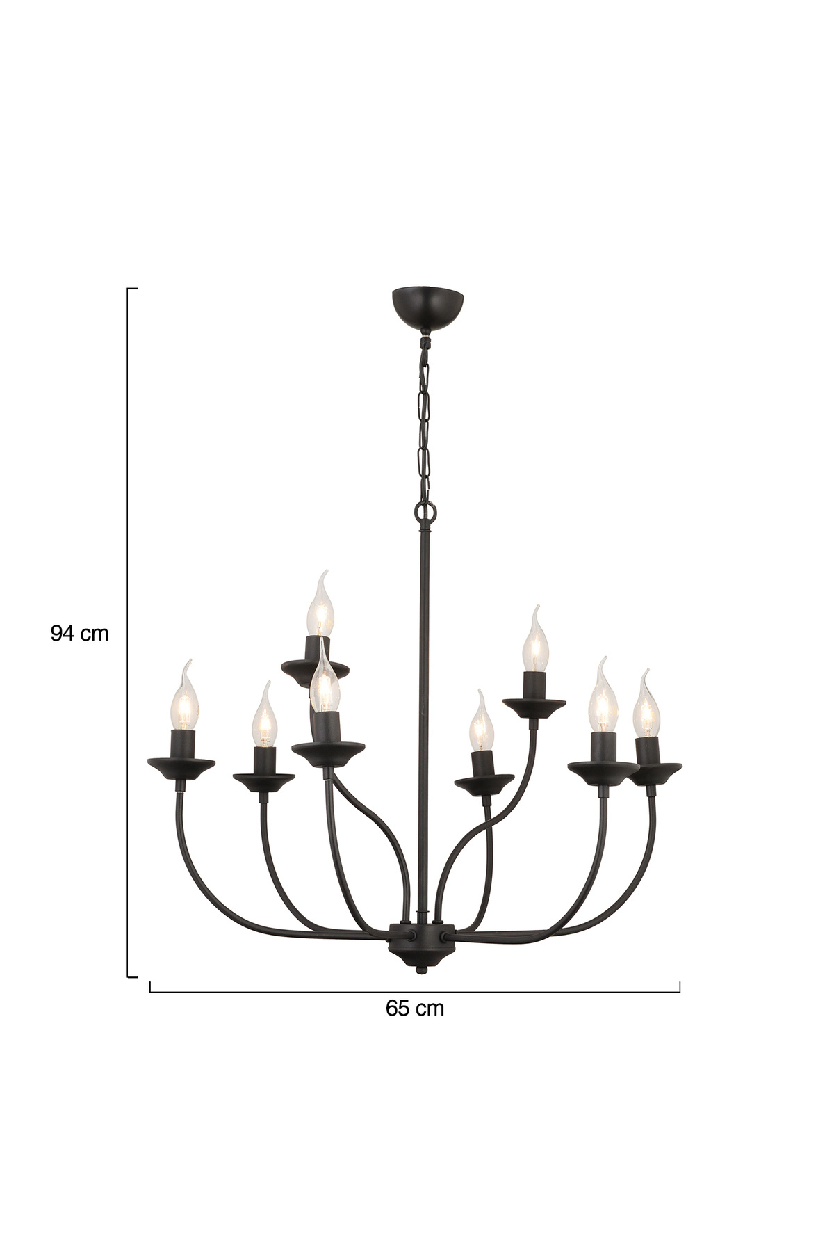 Apliqa-Lustra HubRom, ARIANE 3676-08-BL 65x94 cm 8xE14-40W Negru 3