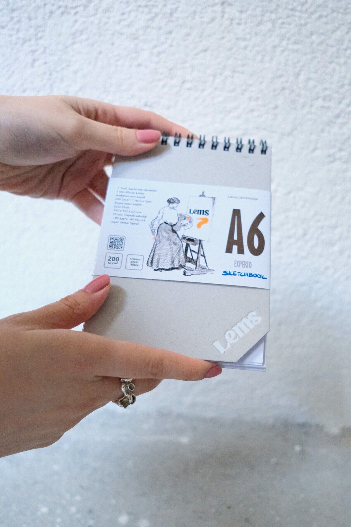 Lemsstudio-Experto A6 Sketchbook 200g. 80 Pp. 40 Sheets Hard Cover Sketchbook 5