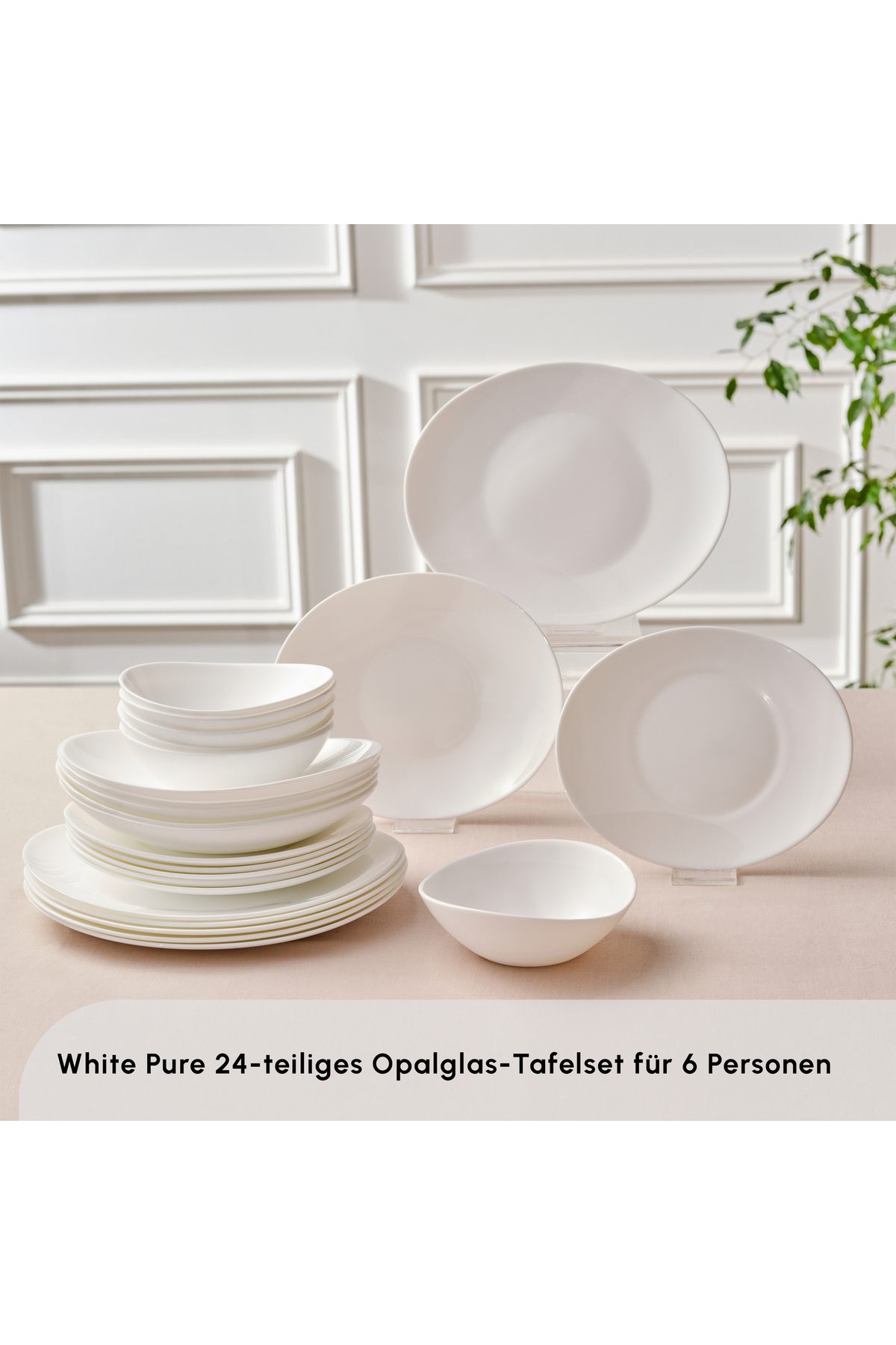 Karaca-White Pure 24 Teilige Für 6 Personen Tafelservice Glas 3