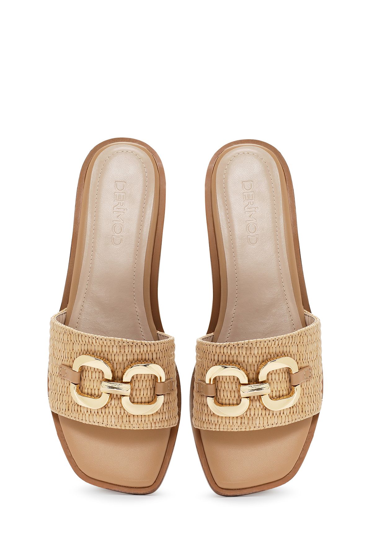 Derimod-For Beige Wicker Slippers 25Sfe4801M7 Model No 7