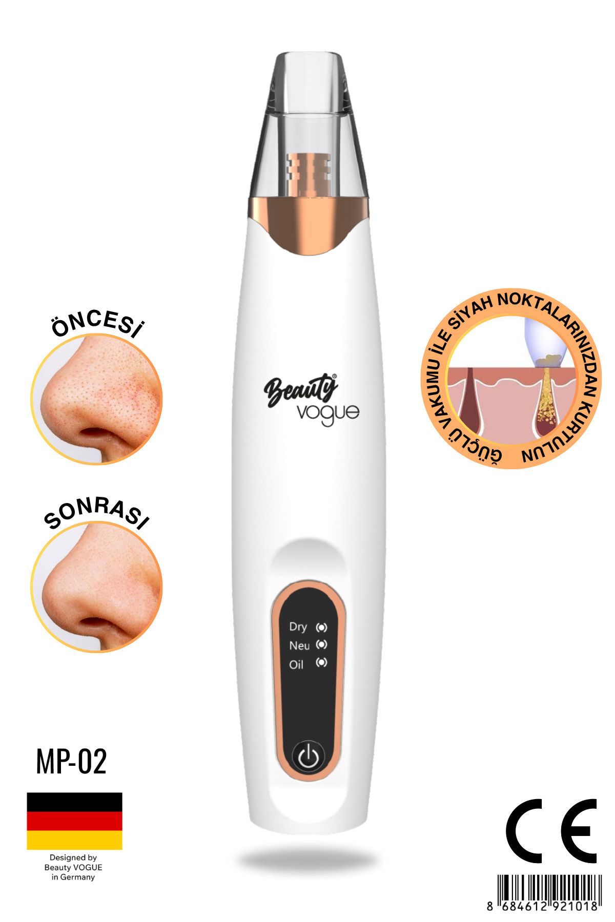 Beauty Vogue Vakumlu Siyah Nokta-akne-sivilce-clean Yüz-cilt Temizleme Bakım Cihazı-aleti Profesyonel Şarjlı