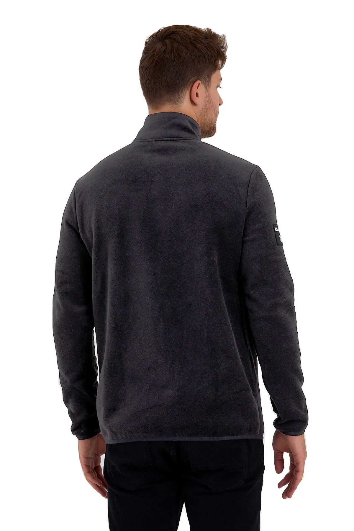 Adams-Men's Comfortable Inside and Outside Fleece Heat Preserving Zippered Fleece Sweatshirt 5