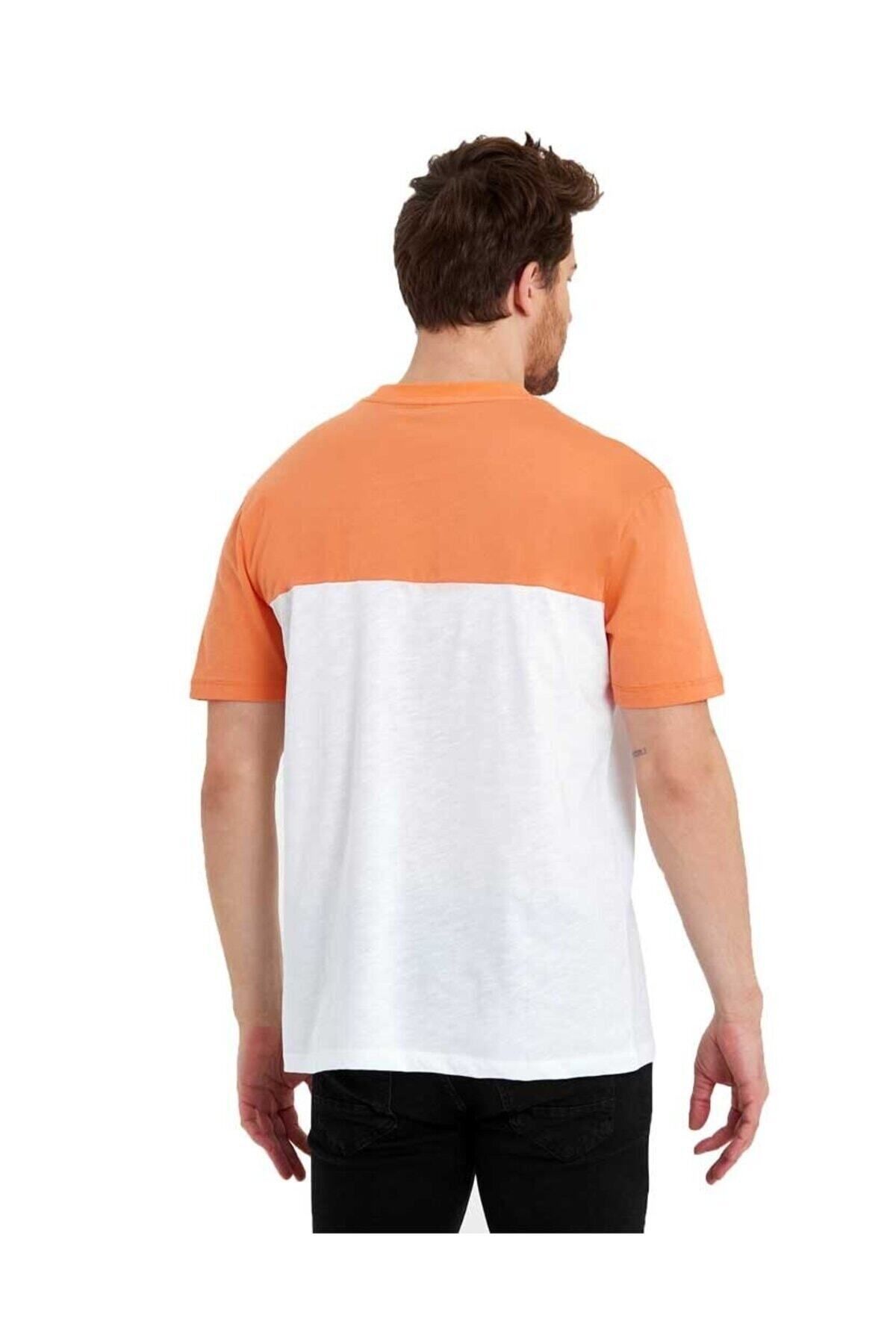 Adams-Men's Crew Neck Colorblock Regular Fit Printed T-Shirt 4