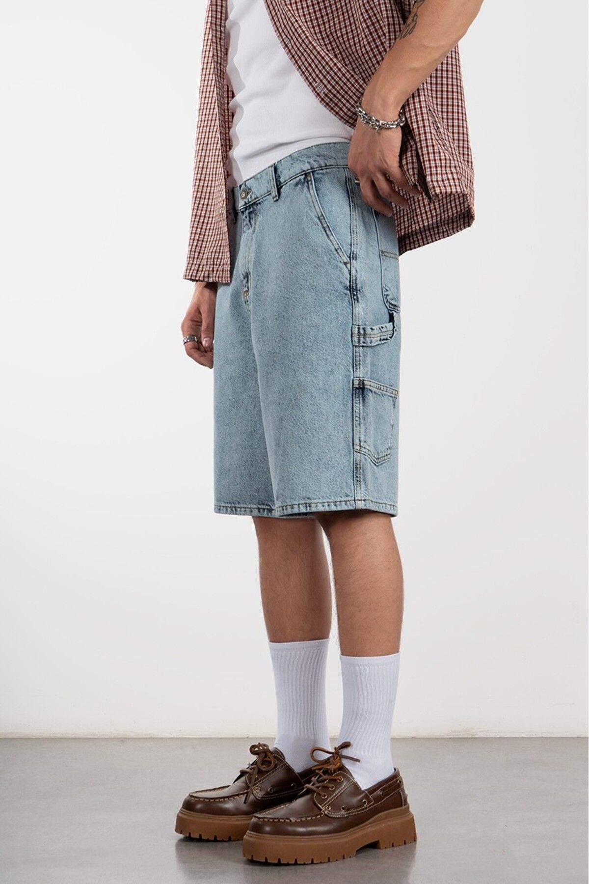 UKHWD SUPPLY Iced Blue Carpenter Denim Jort Erkek Urban Şort
