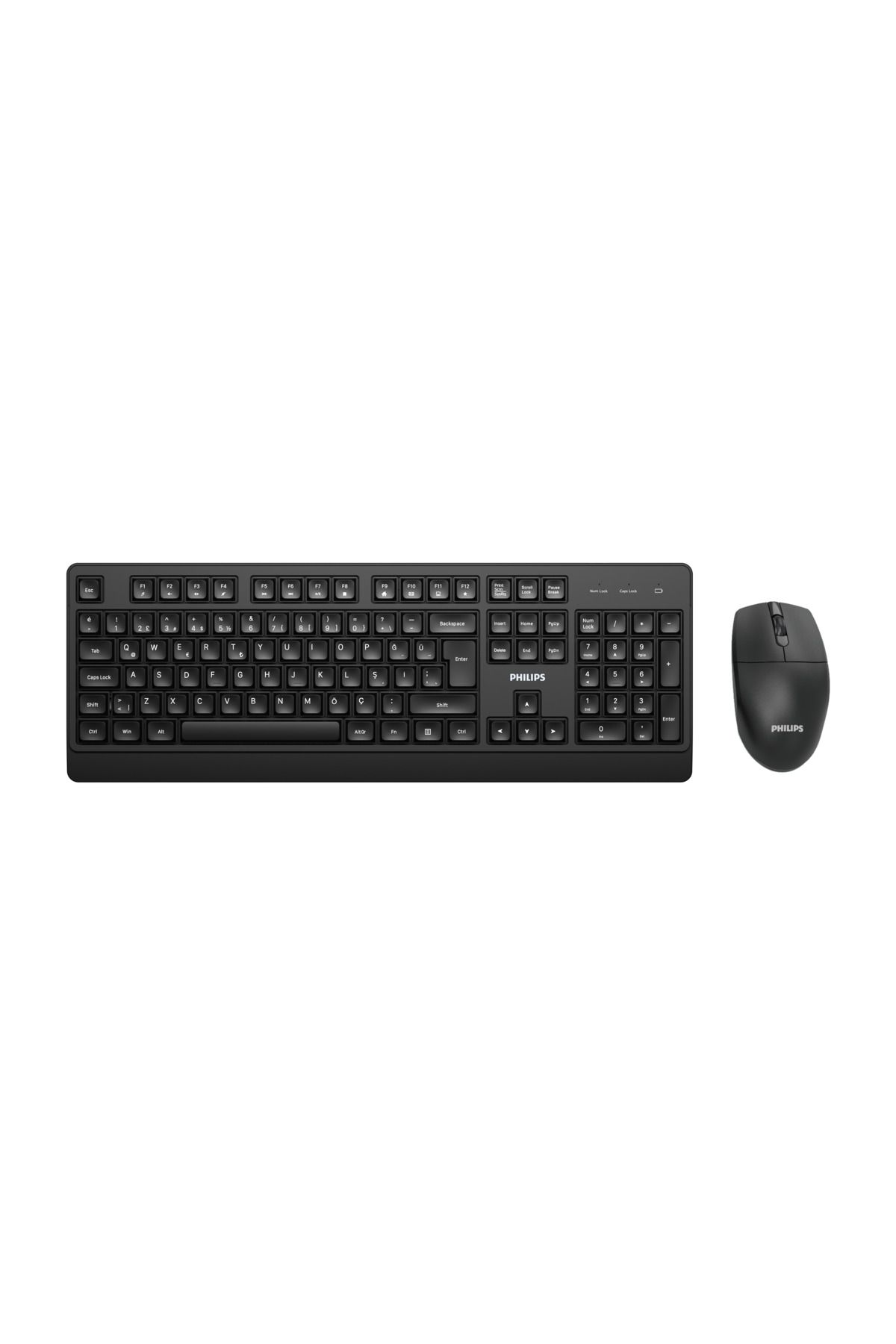 Philips SPT6347 Kablosuz Set Wireless Set Türkçe Q Klavye ve Mouse Seti Siyah Kablosuz Klavye Kablosuz Mouse