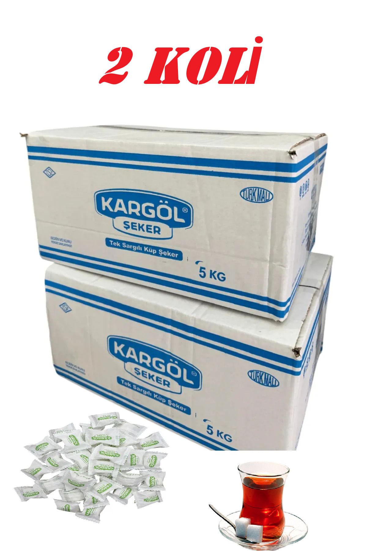 PRATİK SHOP KARGÖL 2 Koli Küp Şeker Tek Sargılı 5 Kg
