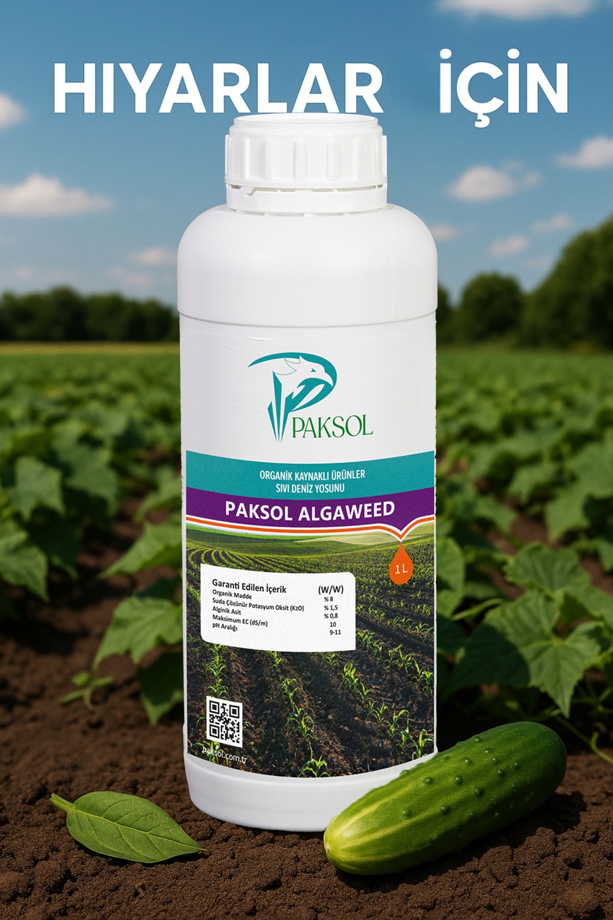 Paksol Hıyarlar İçin Deniz Yosunlu Organik Sıvı Gübre Algaweed 1 Litre