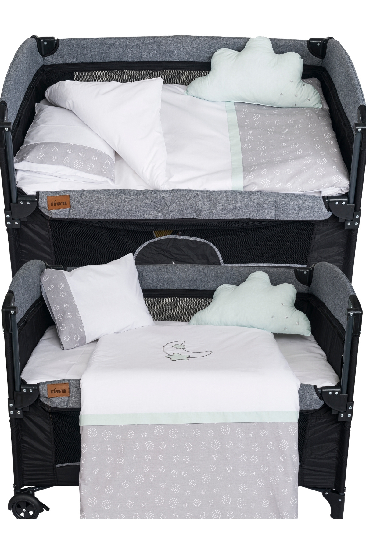 Tiwn Viego 3 In 1 | Anne Yanı Park Beşik 6 Parça Uyku Seti Yatak | Antialerjik fotoğrafı 5 (önizleme)