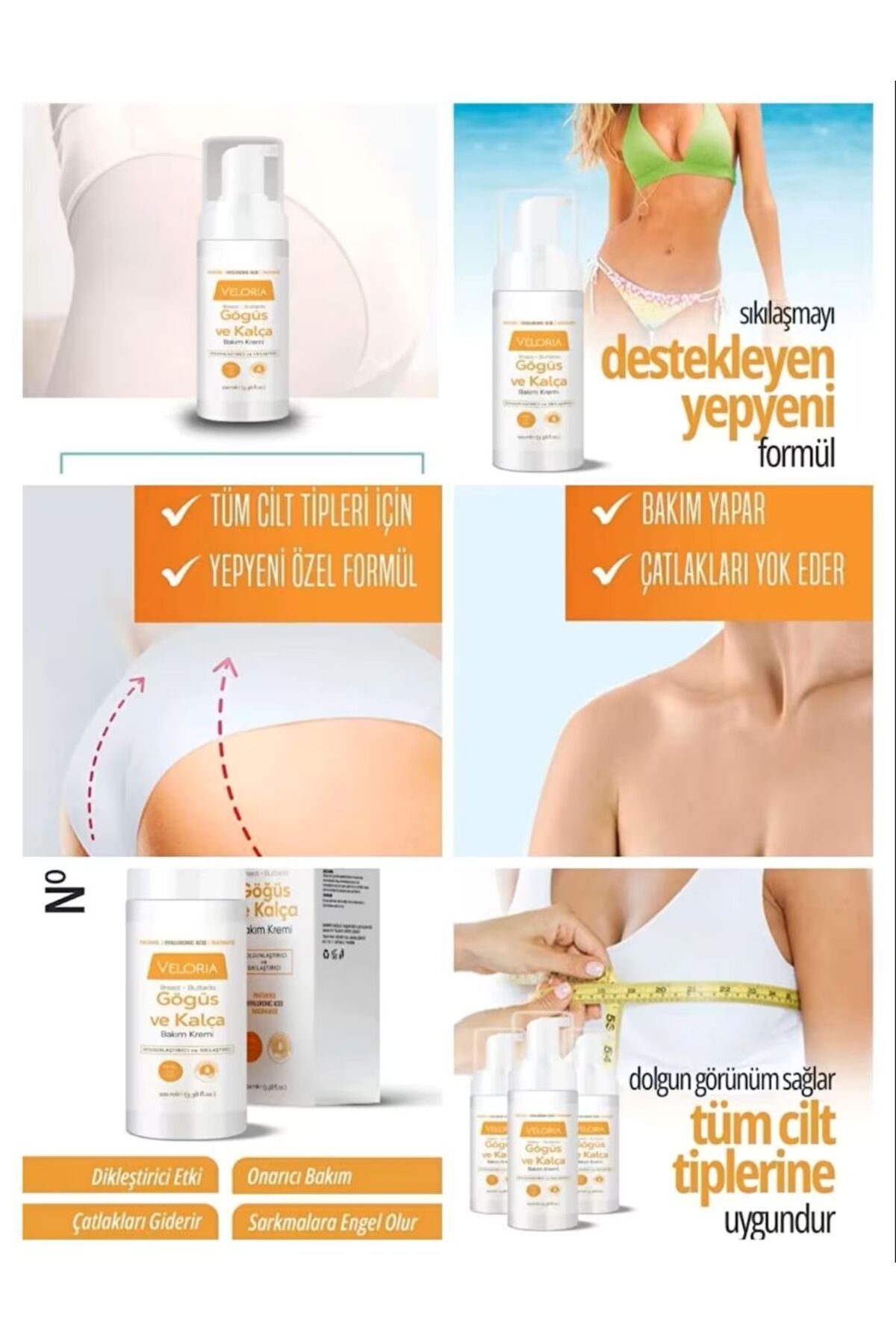 BEAUTY THE WORLD Göğüs Ve Kalça Dikleştirme Şekillendirme Dolgunlaştırıcı Çatlak Yok Edici Sıkılaştıricı Krem 100 ml