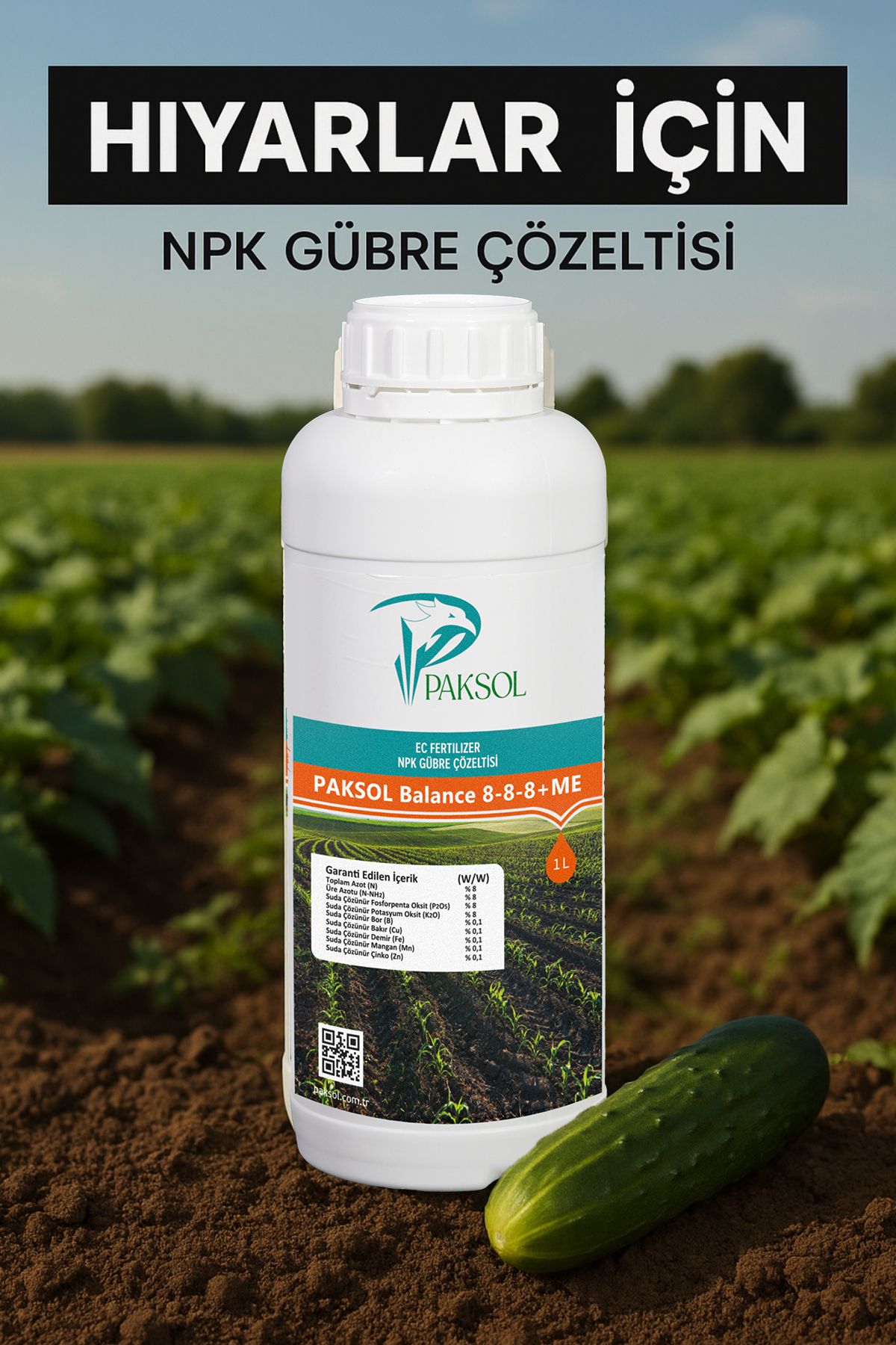 Paksol Hıyar İçin Azotlu Npk Organik Sıvı Gübre 1 Litre