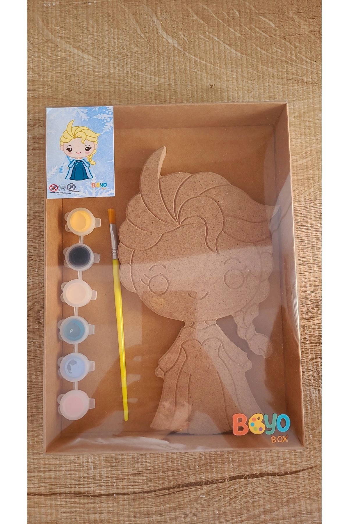 Kids Boyobox Elsa Ahşap Boyama Kiti