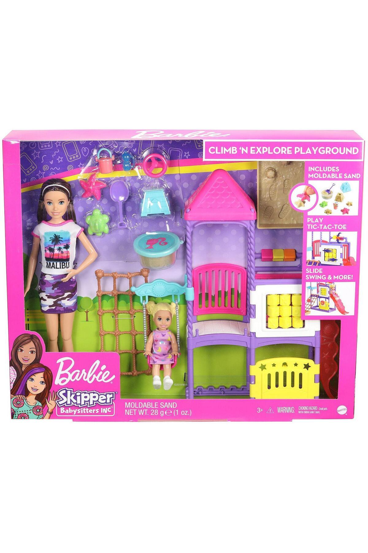 Barbie Skipper Tırman Ve Keşfet Kaydıraklı, Salıncaklı Ve Kum Havuzlu Oyun Alanı Bebe fotoğrafı 6 (önizleme)