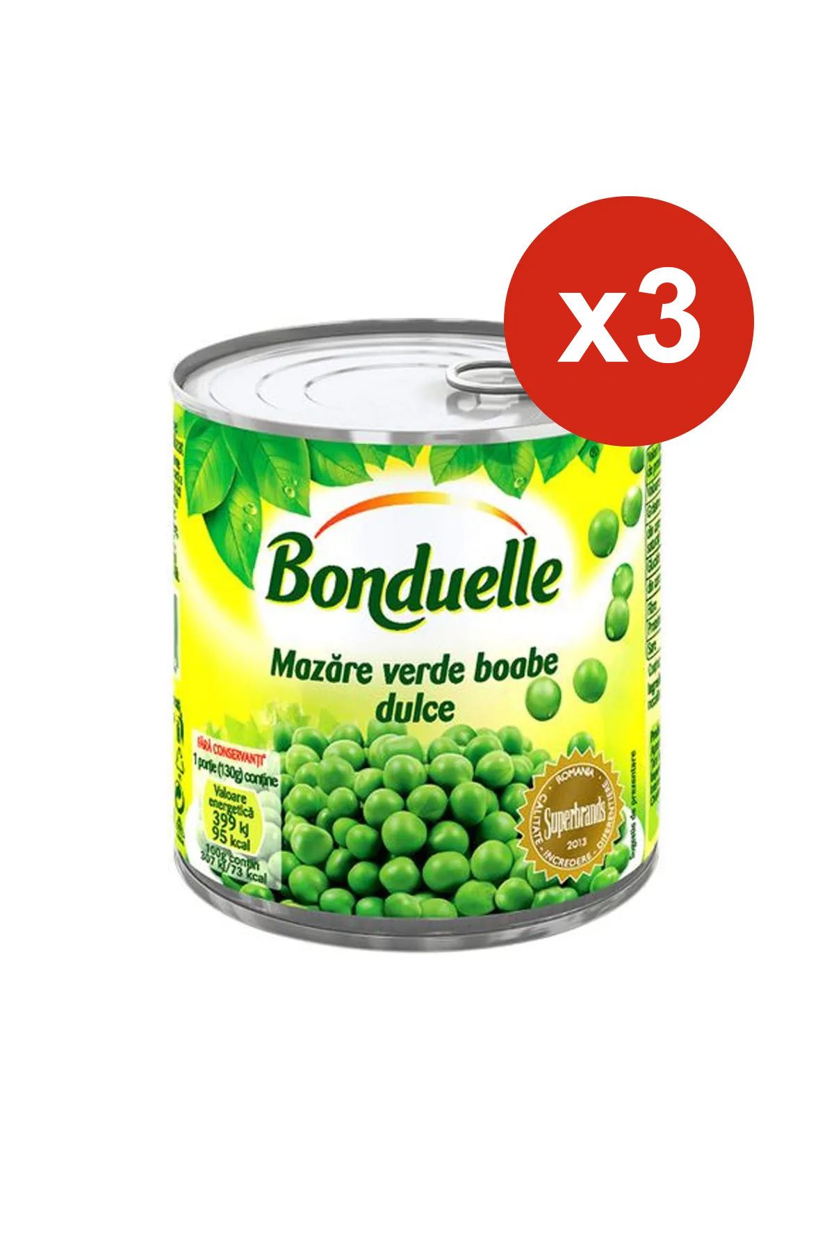 Bonduelle Mazăre Verde Dulce 400g X 3 Bucăți - One Size