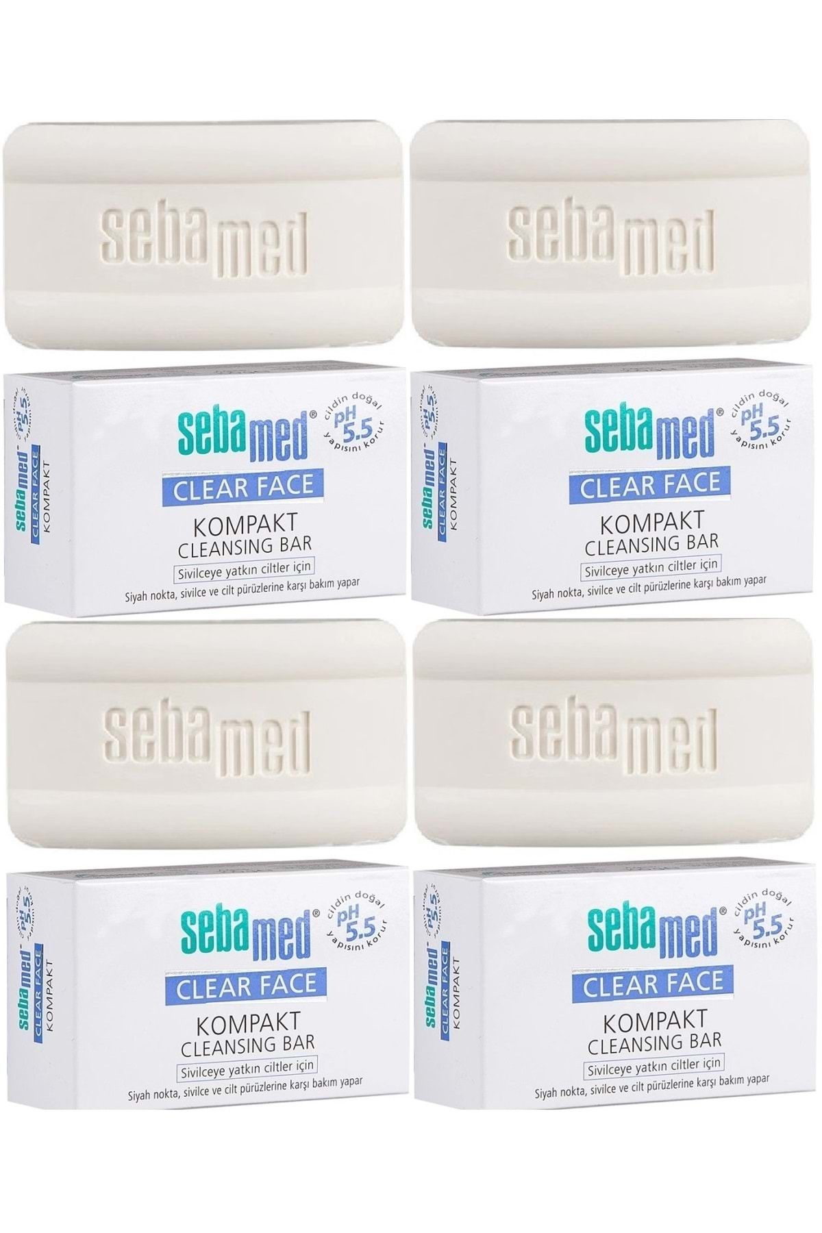 Sebamed Clear Face Kompakt Yüz Temizleme Barı Sabun Sivilceye Yatkın Cilt 100gr (4 LÜ SET)
