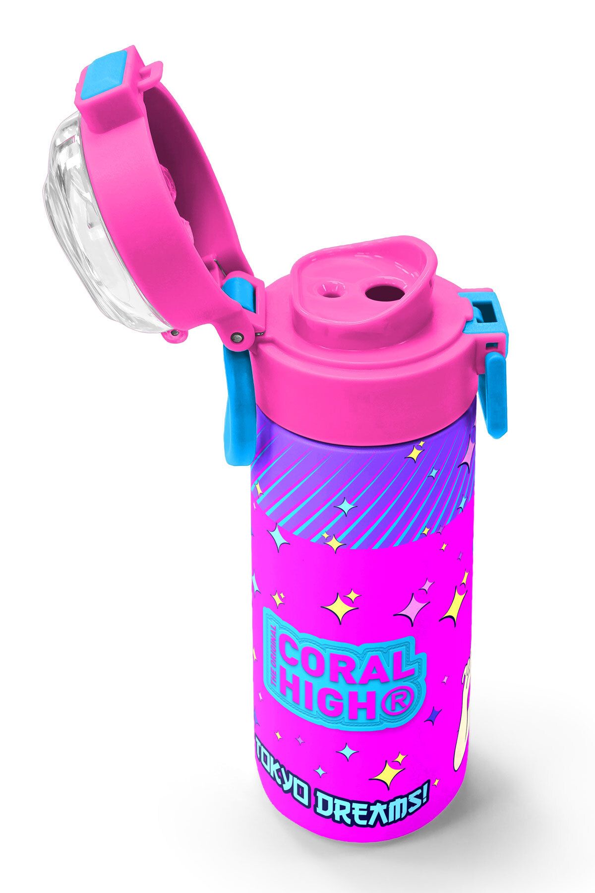 Coral High-Kids Purple Pink Blue K-Poppatterned Steel Thermos with Straw and Direct Drinking 500 ml 31831 6