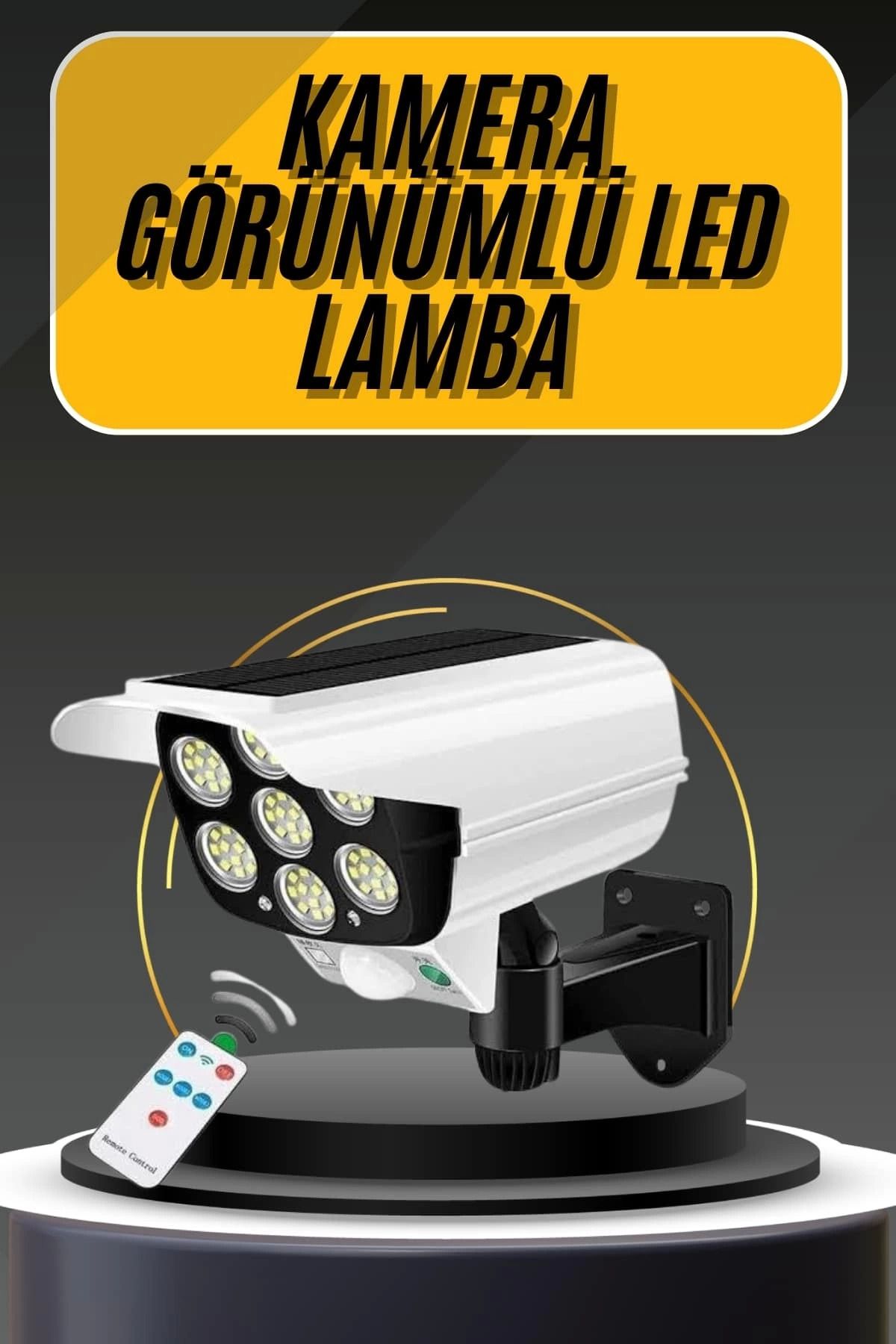 gizmurstore LED Lamba-Güneş Paneli Destekli Uzaktan Kumandalı Solar LED Lamba