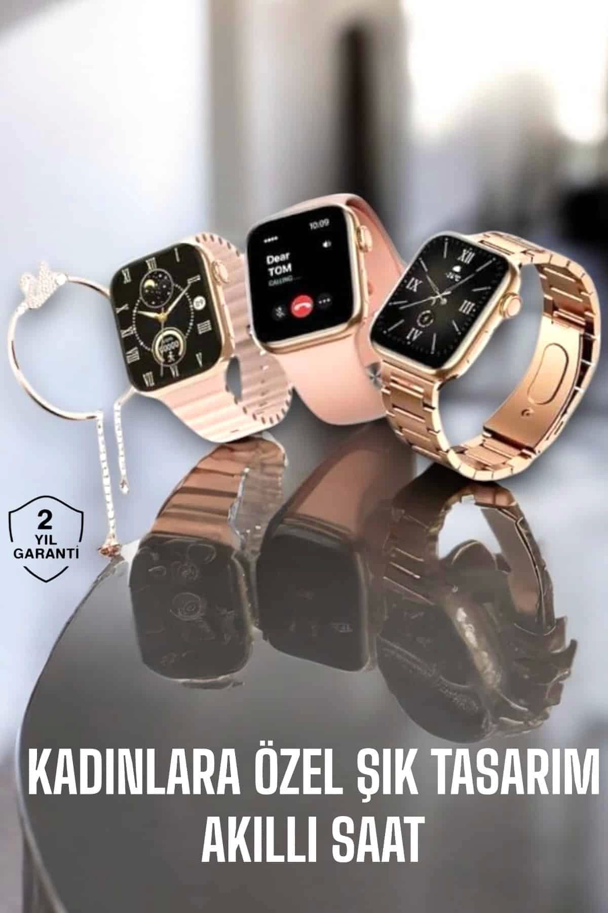 MELFSHOP Akıllı Saat Kadınlara Uyku Ve Sağlık Takibi Yapabilen Bileklik Hediyeli