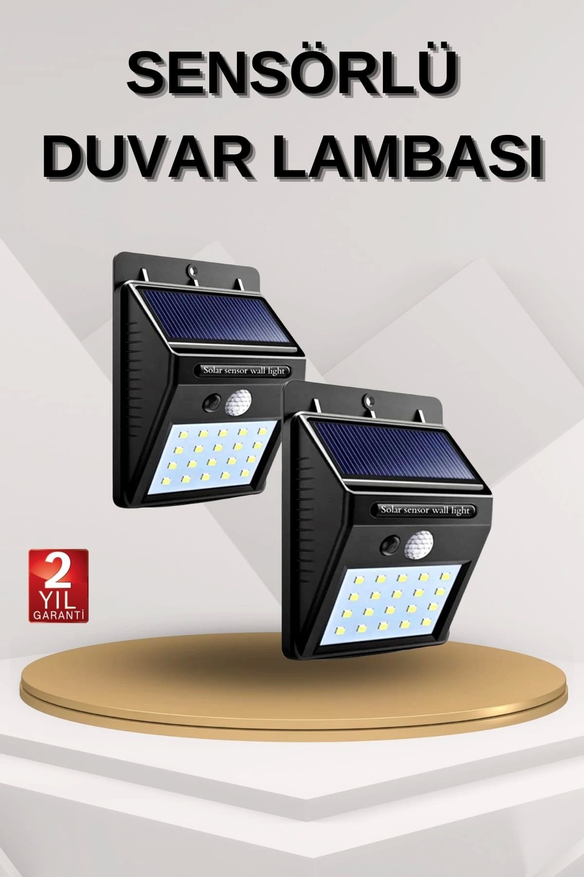 Heez Solar Sensörlü Duvar Lambası Bahçe Lamba 20 Led Işık