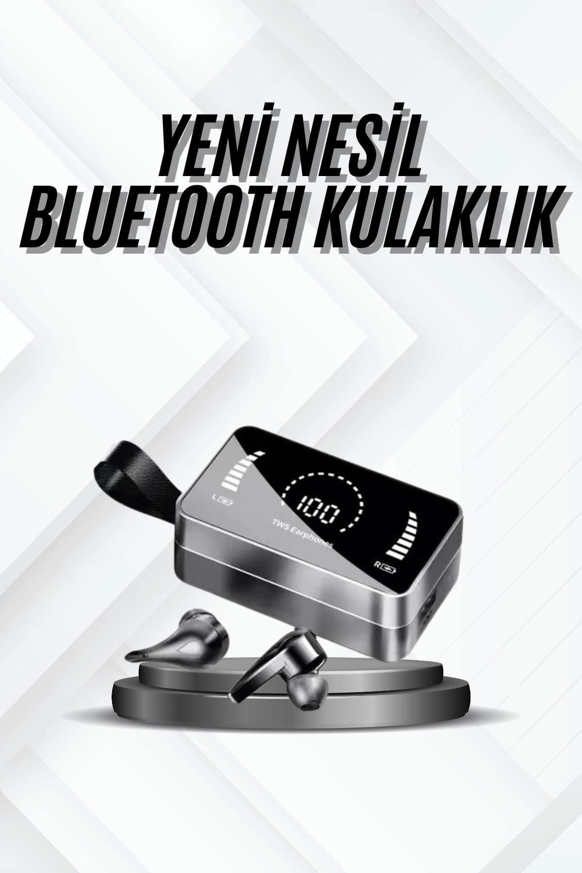 MELFSHOP TWS Bluetooth Kulaklık Kablosuz Uzun Pil Ömrü Dijital Göstergeli Powerbank
