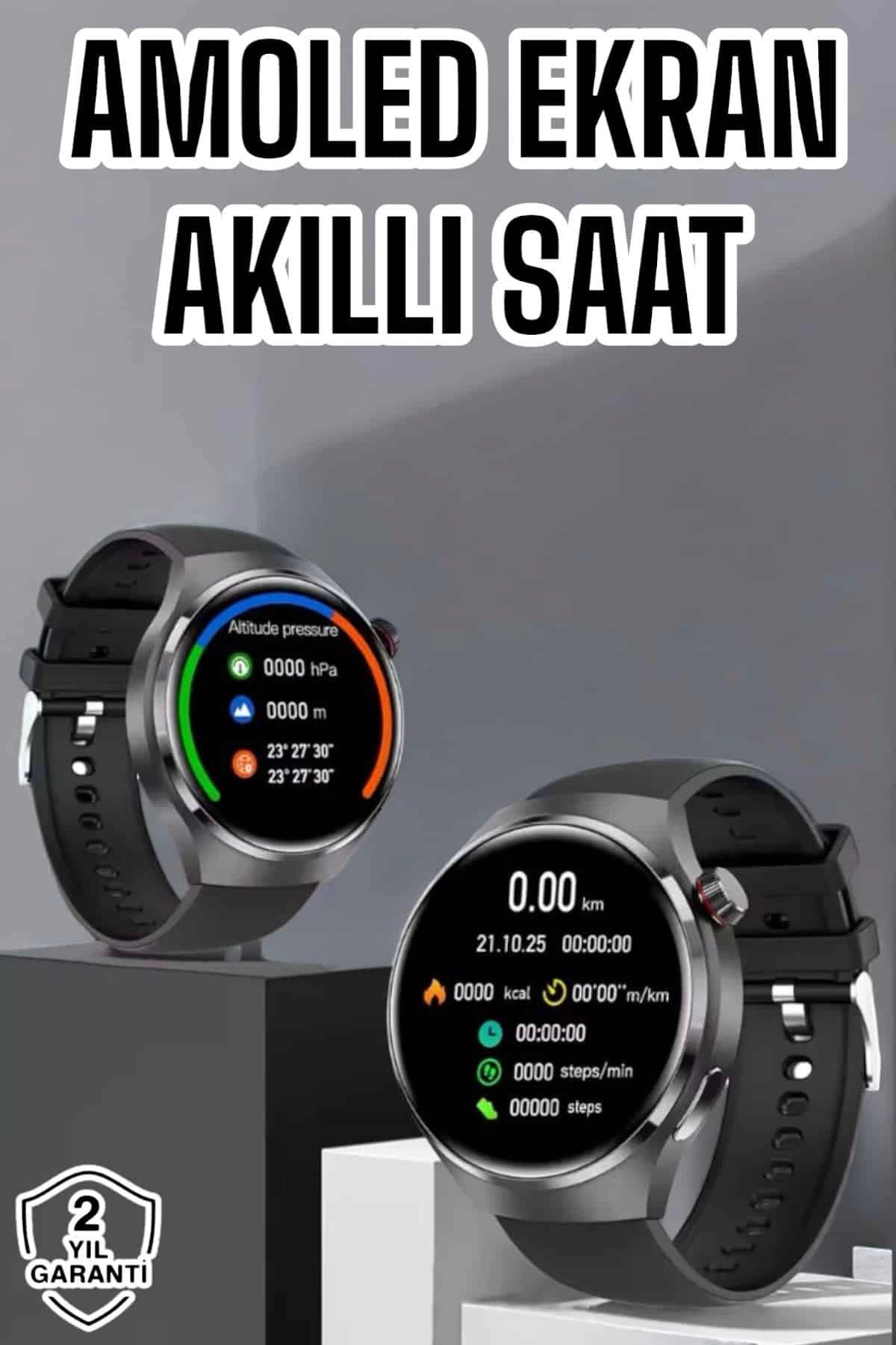 MELFSHOP Akıllı Saat Bluetooth Bağlantılı Amoled Ekran Uyku ve Sağlık Takibi