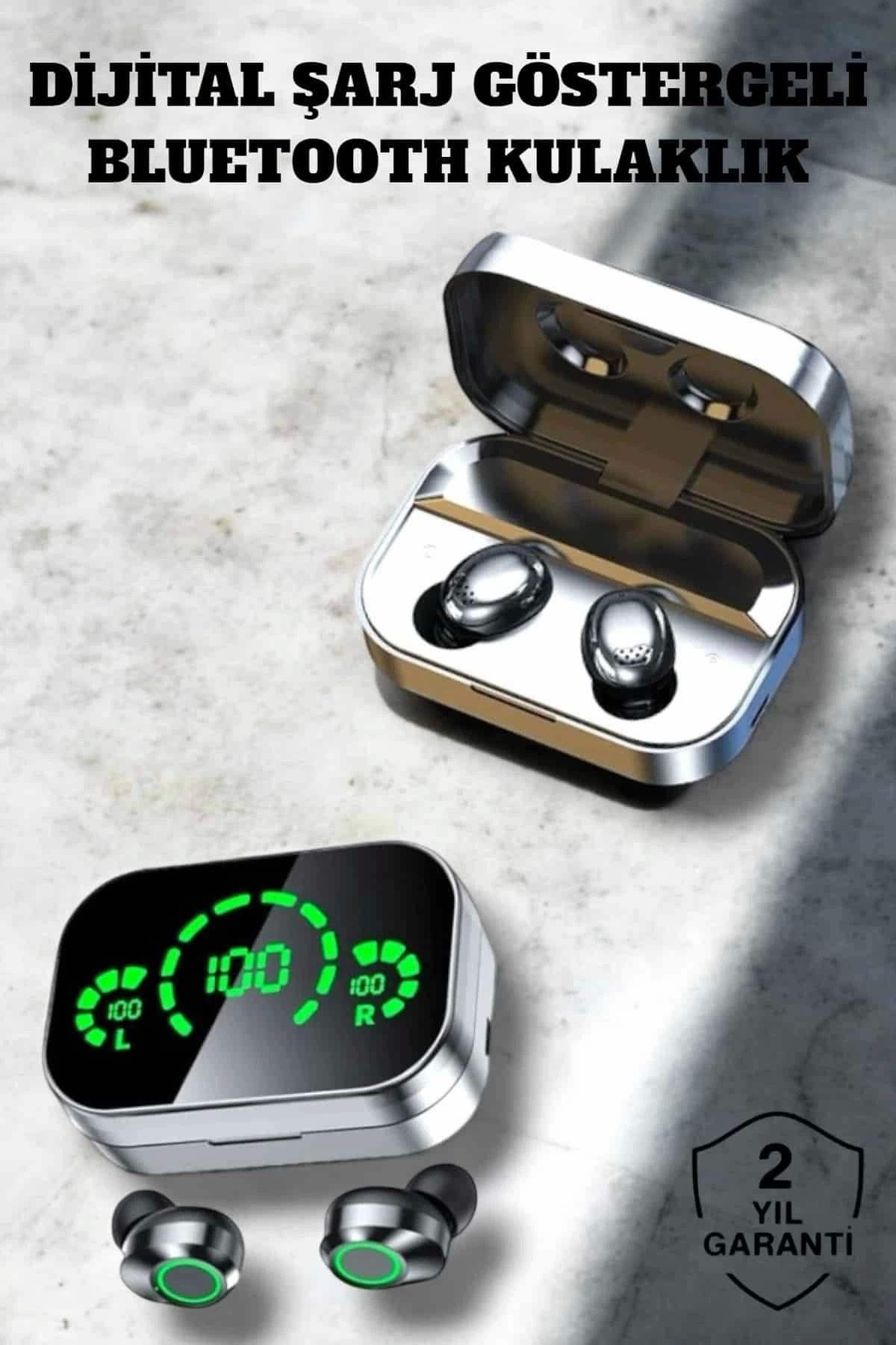 MELFSHOP Bluetooth Kulaklık Çift Telefon Desteği ve Suya Dayanıklı Powerbankli