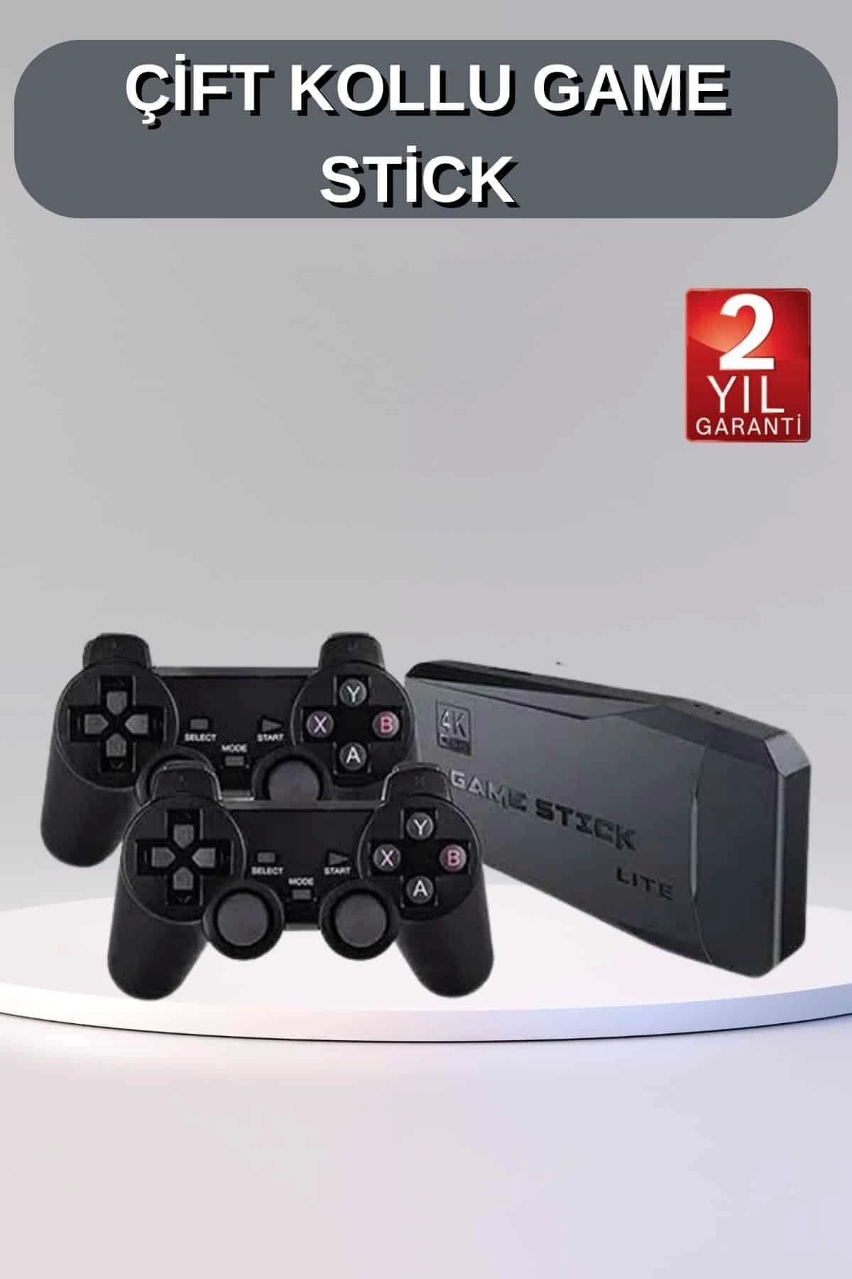 ÖYKÜ VE YİĞİT Game Stick 20000 Oyun Kablosuz Çift Kol Retro Oyunlar Game Stick Atari 2.4g 4K