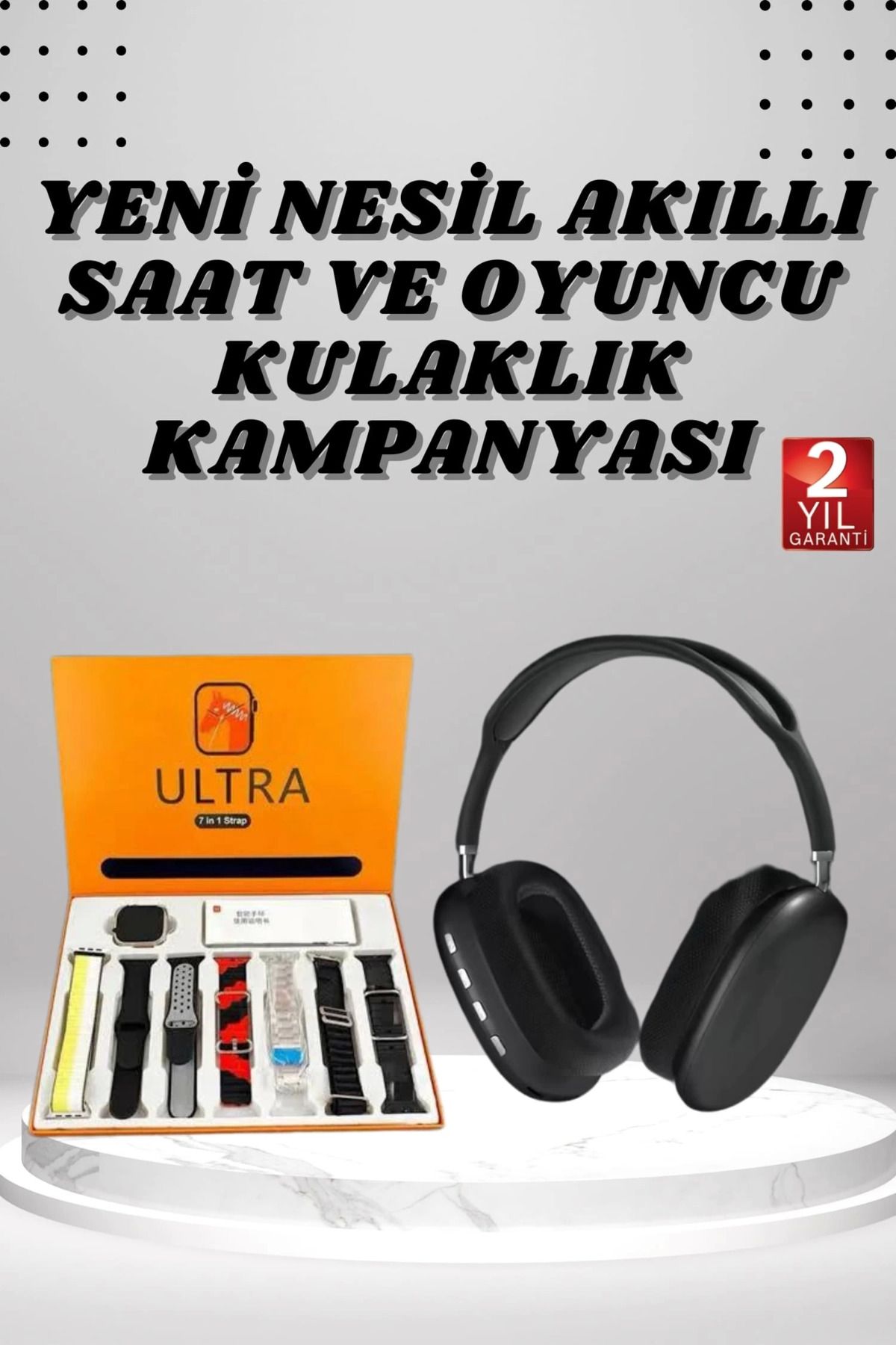 MELFSHOP Kulak Üstü Kulaklık Pro9 ve Yeni Nesil Akıllı Saat Android ve İOS Uyumlu ANC Özelliği