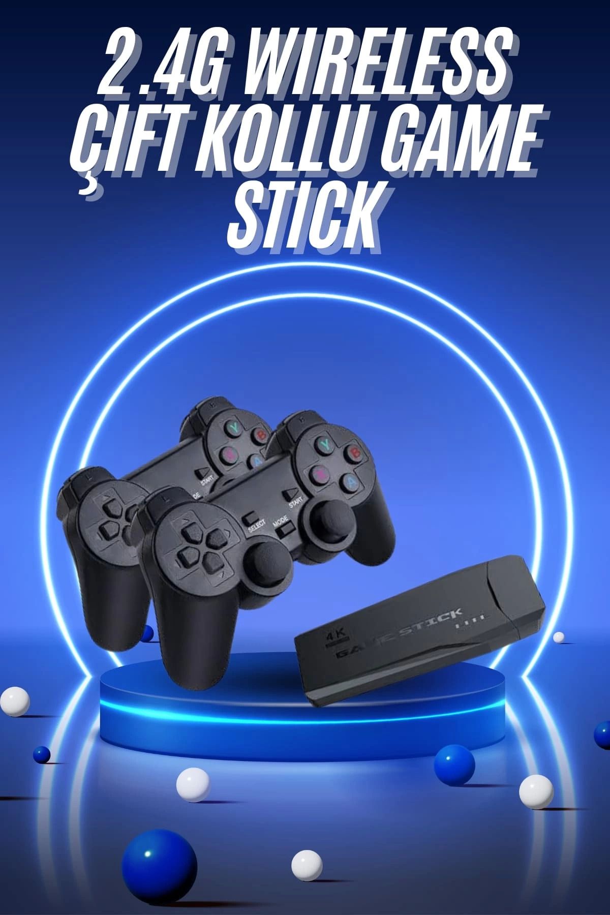 ÖYKÜ VE YİĞİT Retro Game Stick Çift Kol Kablosuz Atari Oyun Konsolu 2.4g Uyumlu