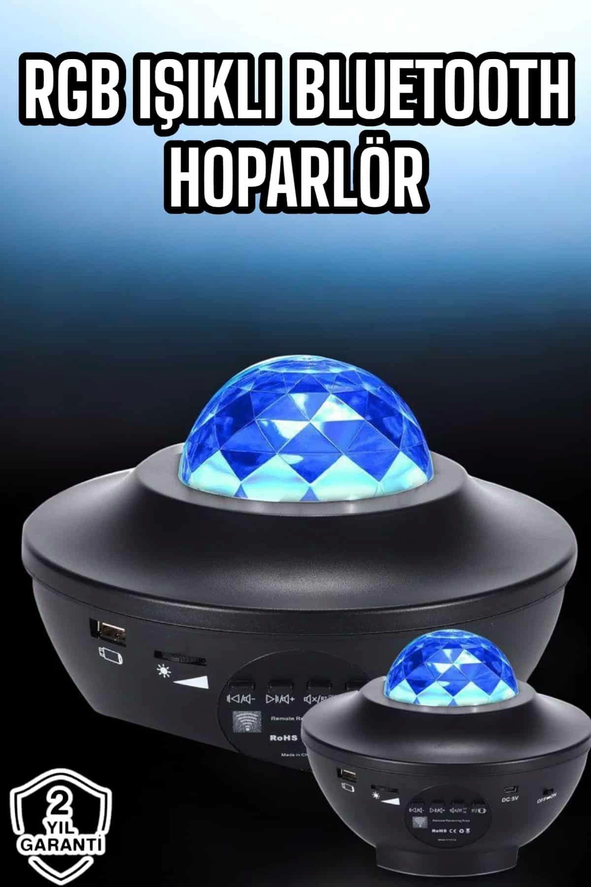 MELFSHOP Projektör Yıldız Gece Lambası Disko Topu Bluetooth Bağlantılı Taşınabilir Şarjlı