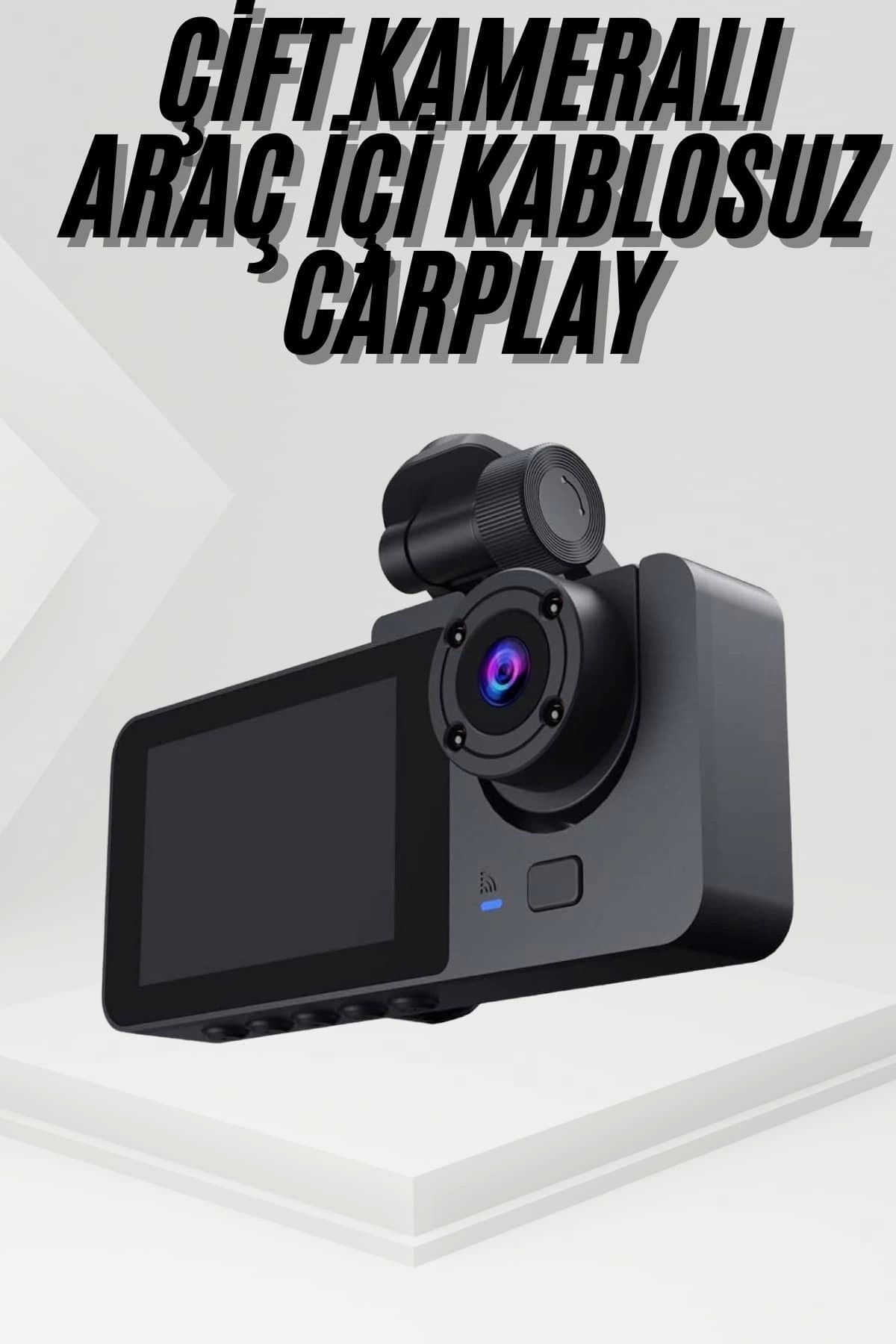 hayalimsah 3 Kameralı 2 İnç 1080P Araç İçi Kamera Sürüş Kamerası CarPlay  uyumlu