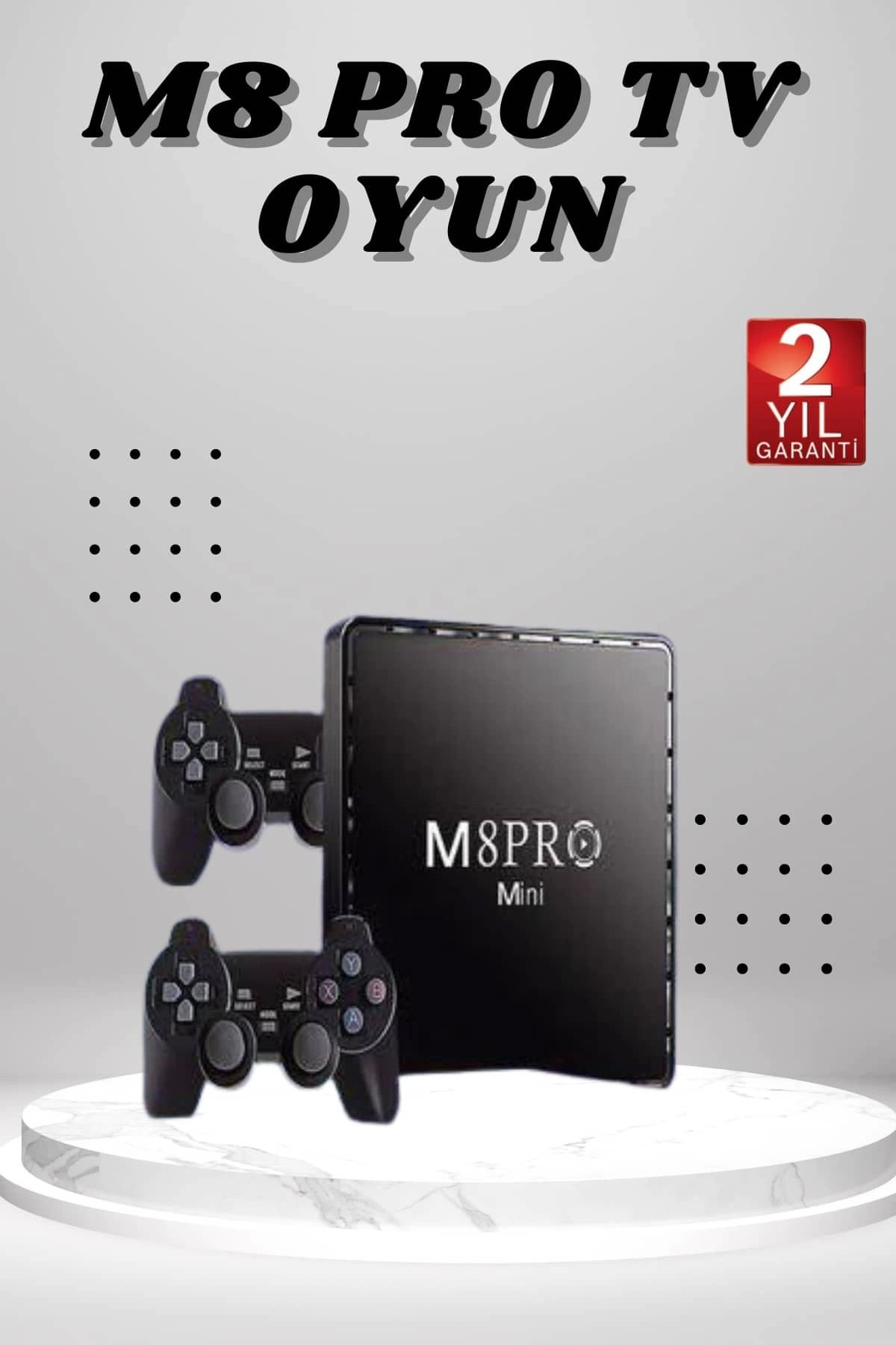 ÖYKÜ VE YİĞİT M8 PRO Mini 2.4G 10K ultra HD 64 GB TV BOX Android TV GAME BOX 2 Adet Oyun Konsolu