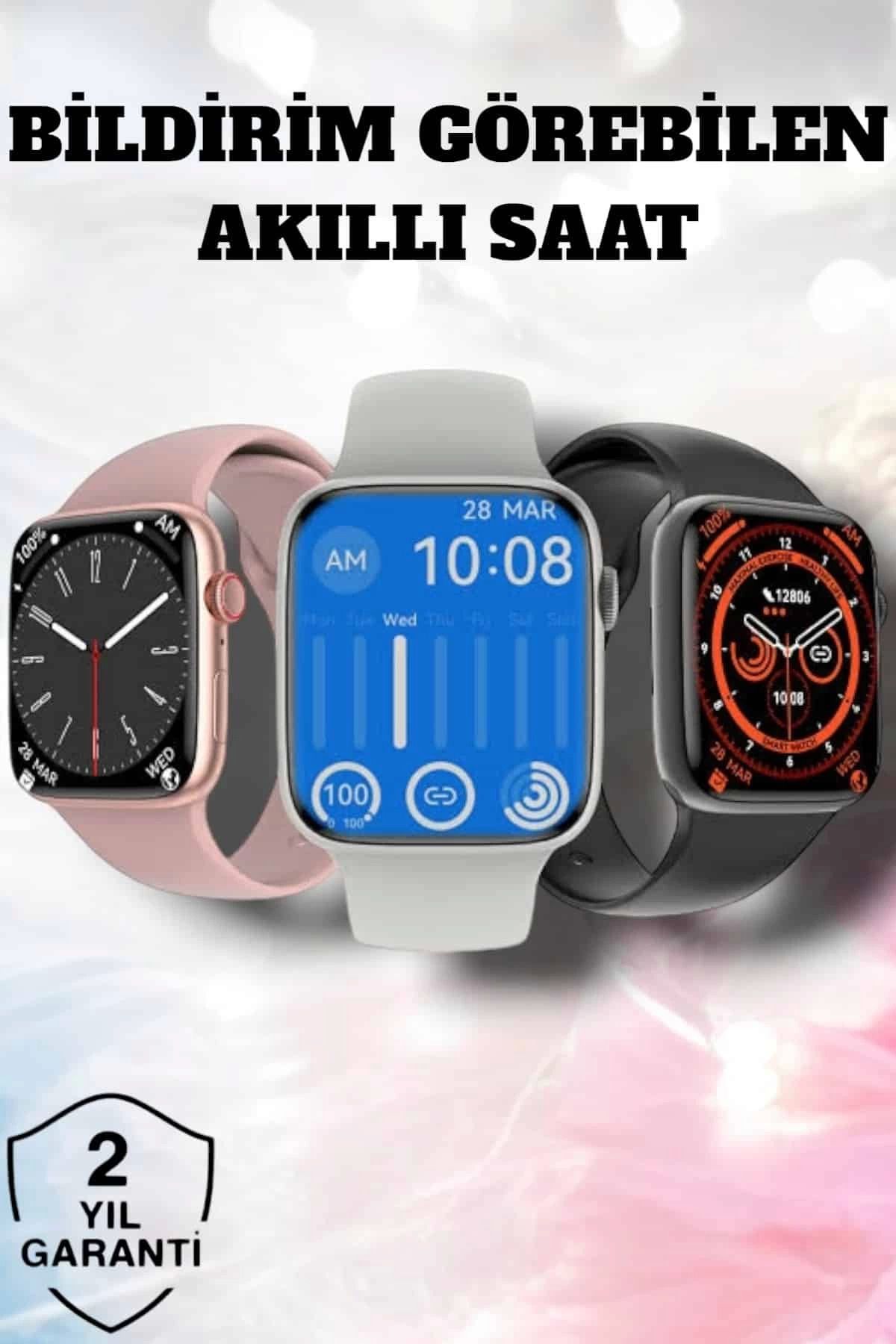 MELFSHOP Akıllı Saat Adım Sayar, Kalp Atışı İzleme Dokunmatik Bluetooth Bağlantılı