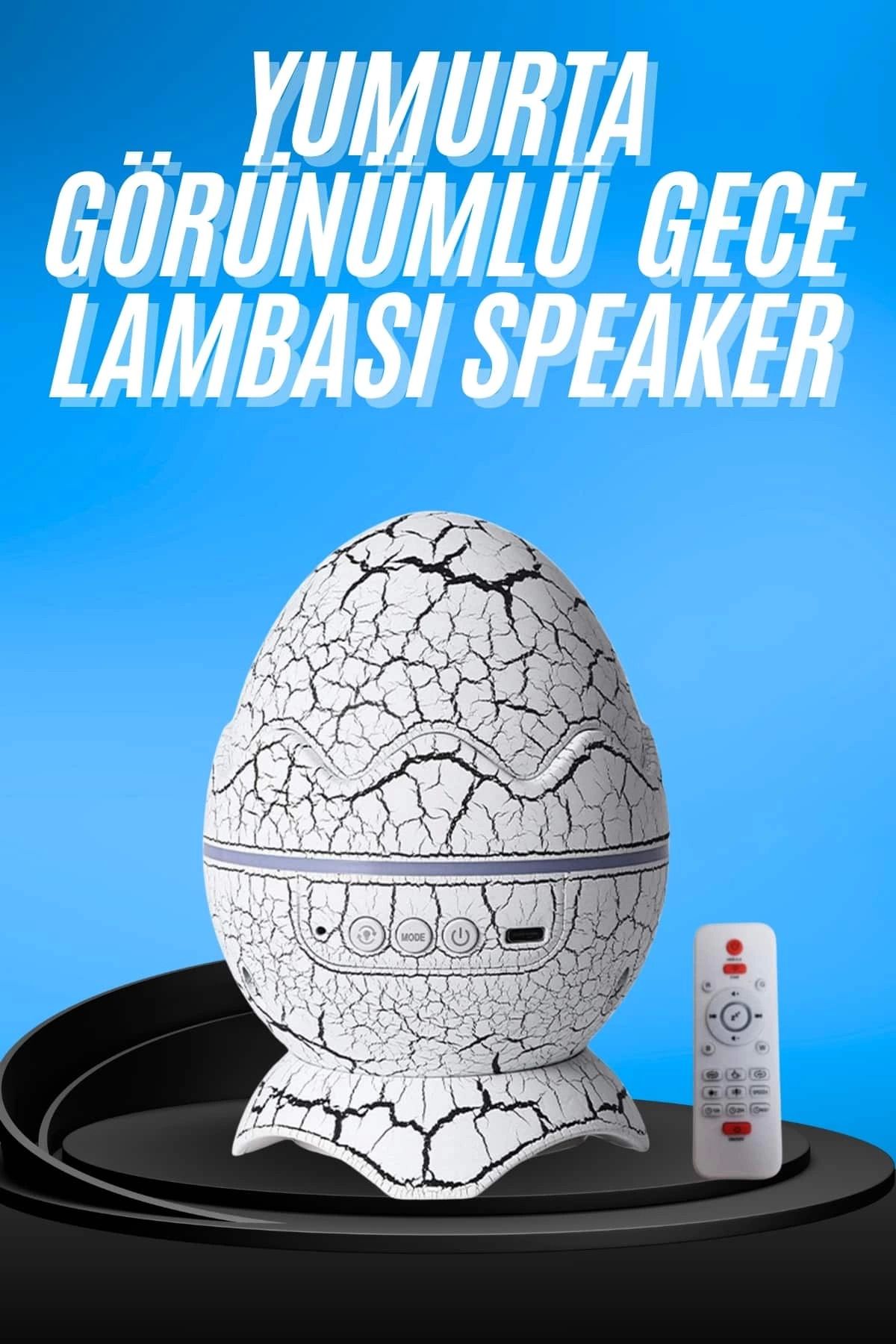 DENİZBİLİŞİM Gece Lambası Yumurta Işık Speaker Yeni Nesil Dinozor Yumurtası Görünümlü