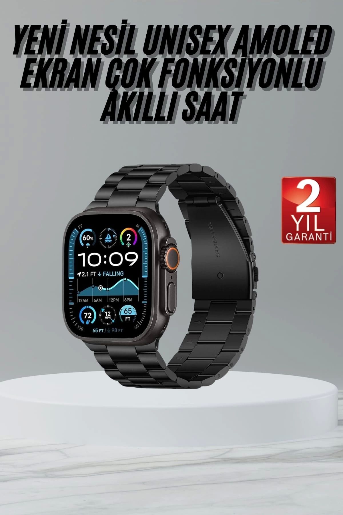 MELFSHOP Ultra 3 Kordonlu Amoled Ekran Akıllı Saat Çok Fonksiyonlu Uyku ve Sağlık Takibi