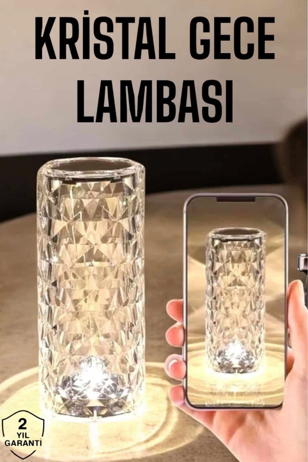 Heez Kristal Dokunmatik Ve Kumandalı Masa Ve Gece lambası